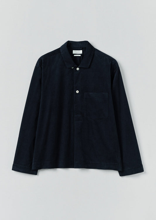 Camicia popover in velluto a coste organico | Mezzanotte