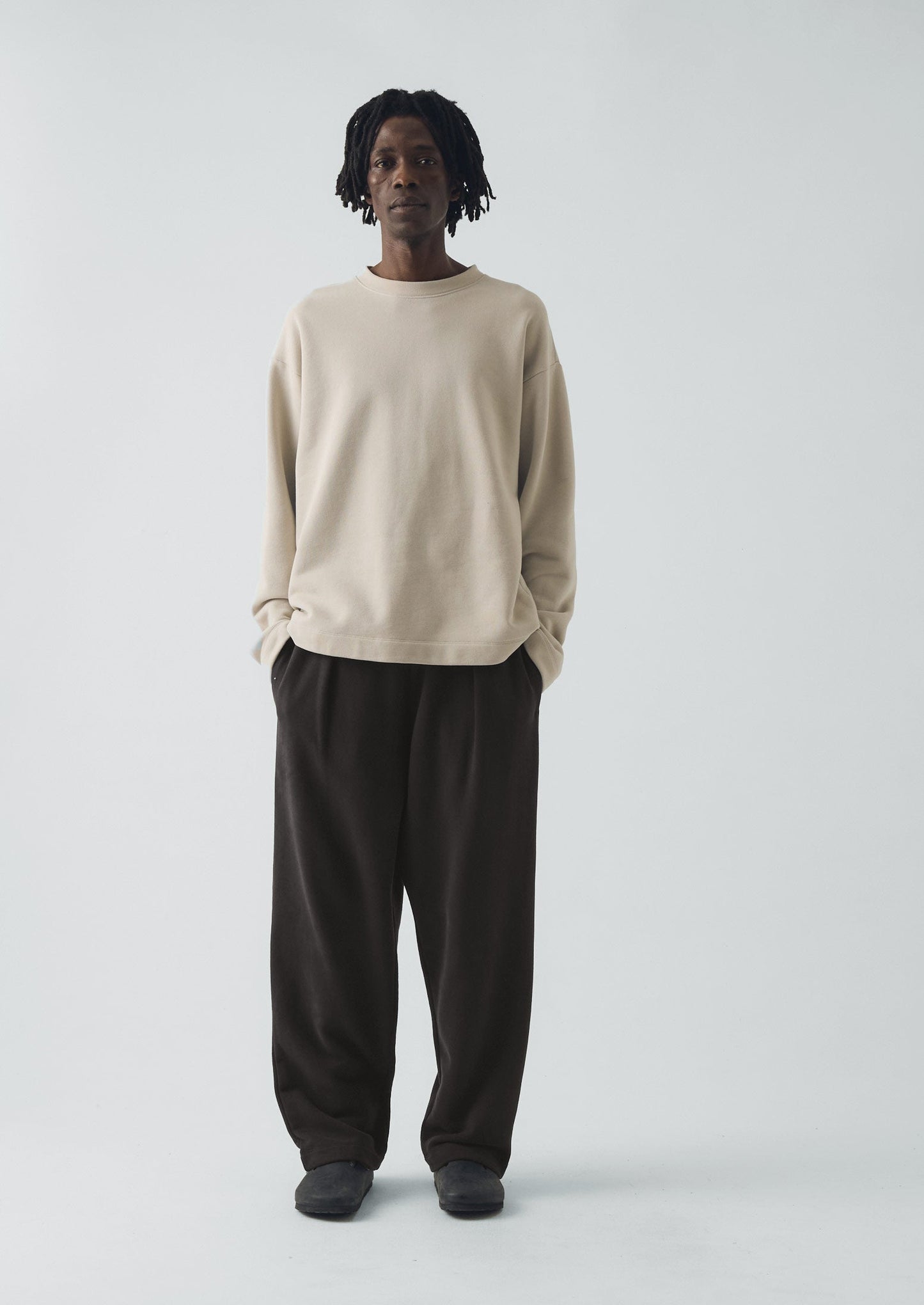 Felpa in maglia Loopback | Grigio avena