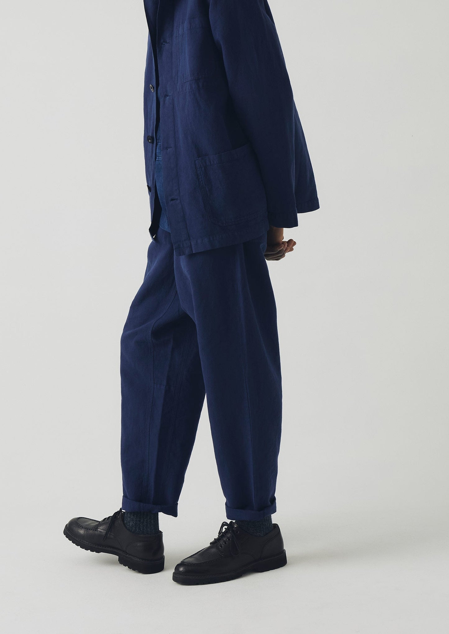Pantaloni Alfie Garment Dyed Herringbone | Indaco scuro
