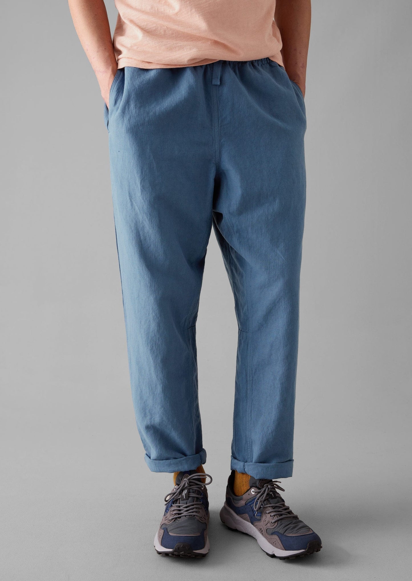 Pantaloni Alfie Garment Dyed Herringbone | Blu ardesia