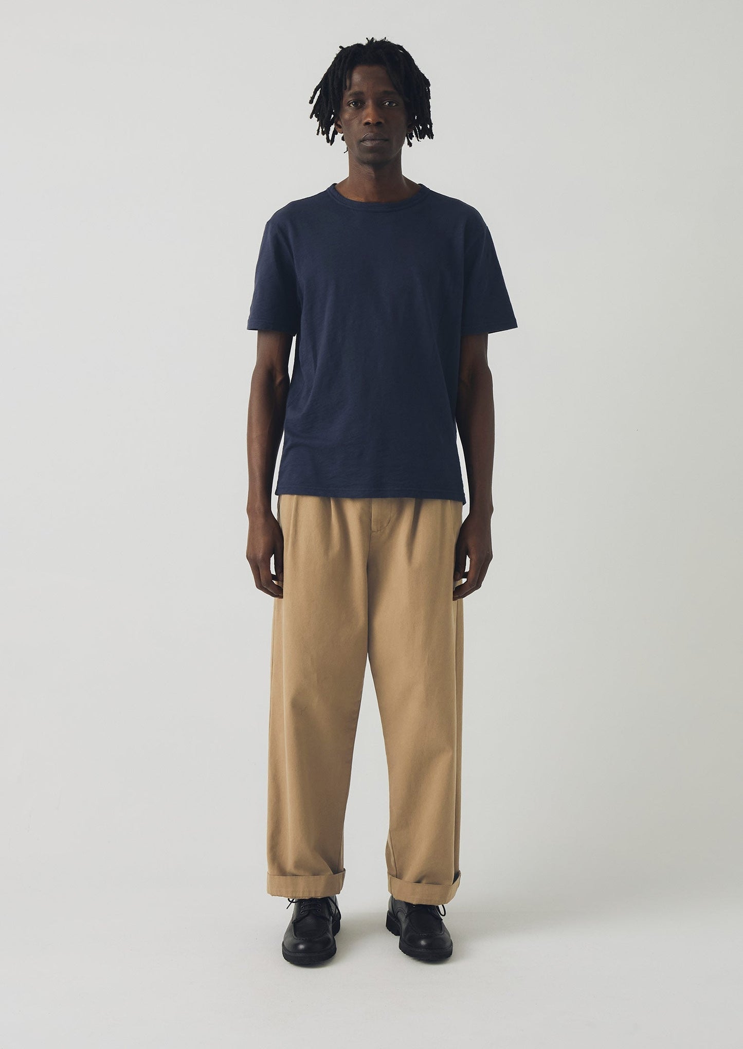 Pantaloni a gamba larga in tela di cotone Bill | Marrone cenere