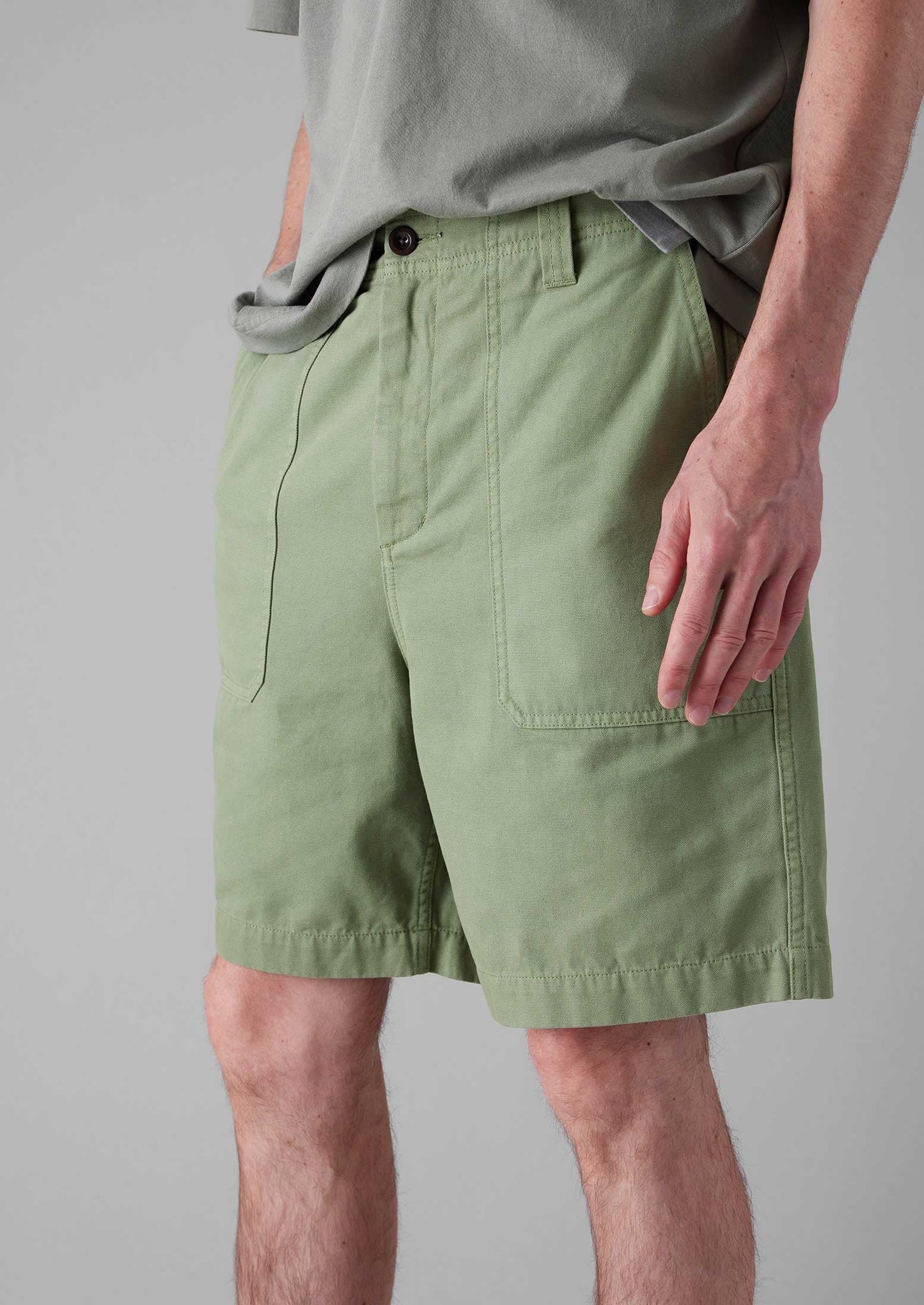 Pantaloncini in tela di cotone | Salvia chiara