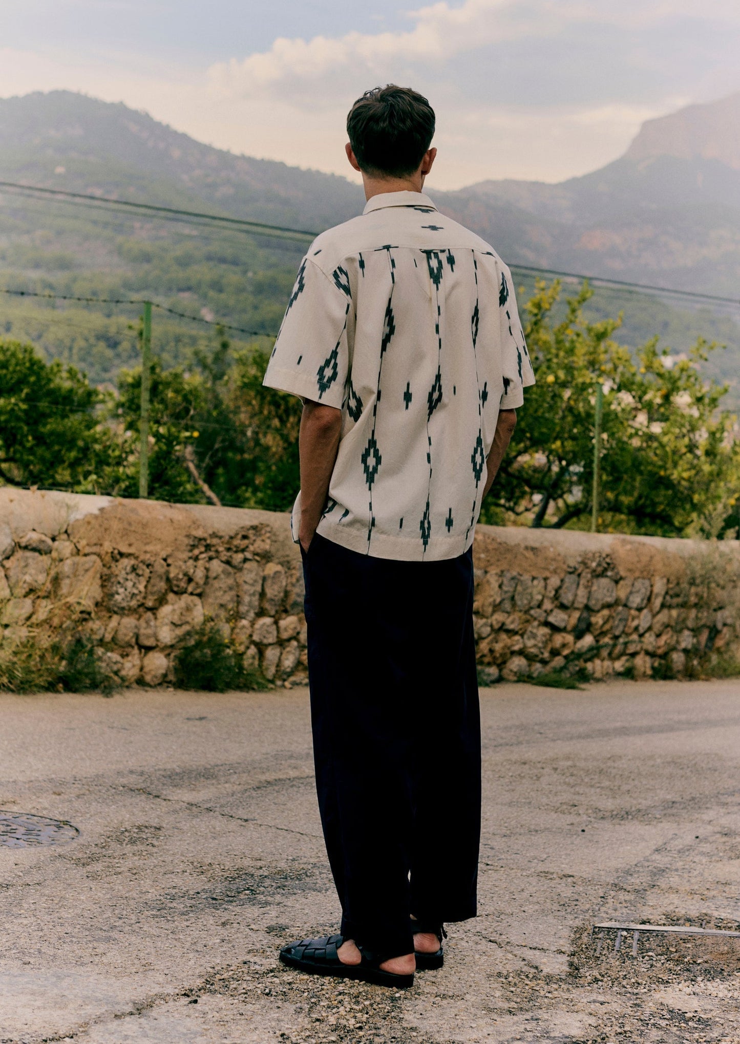 Pantaloni da lavoro in cotone e lino | Blu corvino