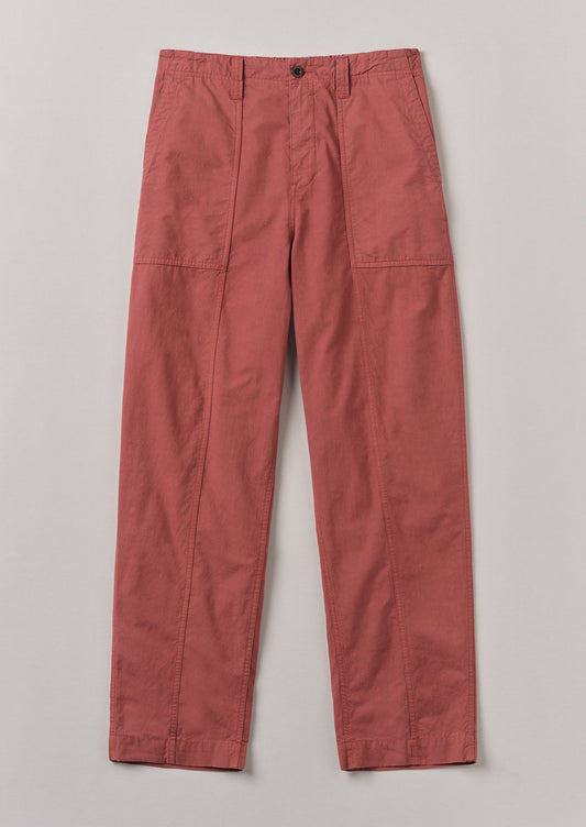 Pantaloni da lavoro in cotone e lino | Rosso mattone
