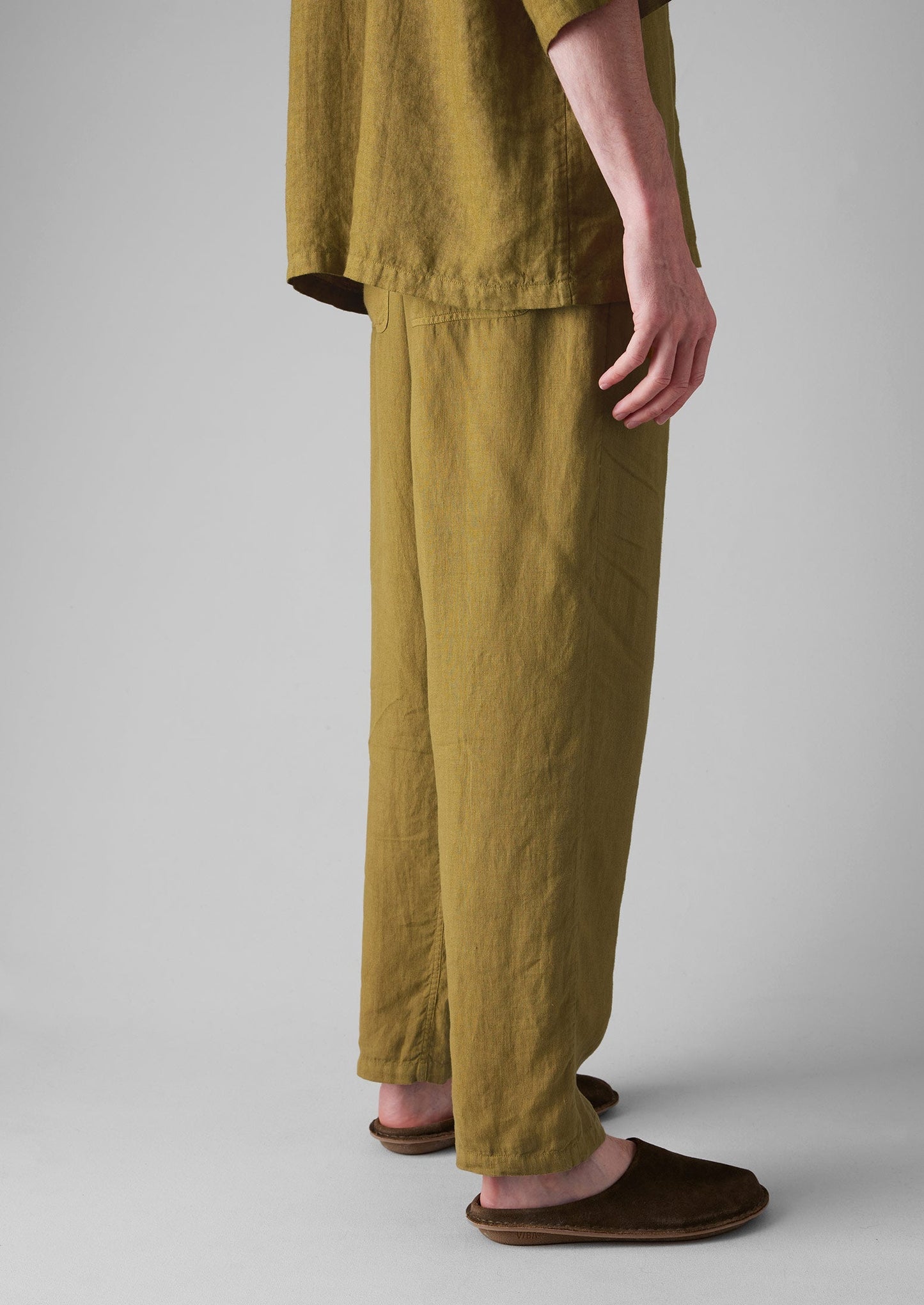 Pantaloni in lino tinto in capo Alfie | Verde Durian