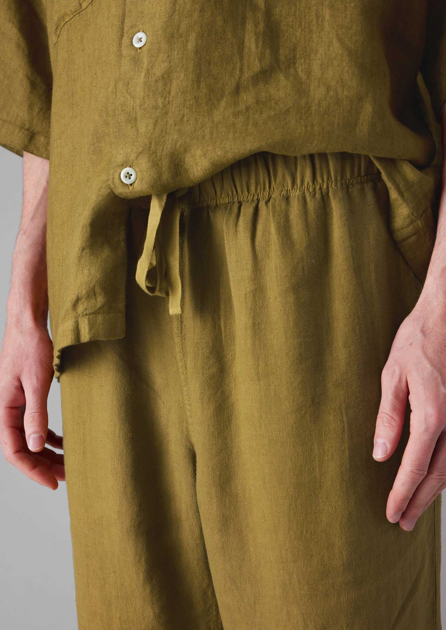 Pantaloni in lino tinto in capo Alfie | Verde Durian