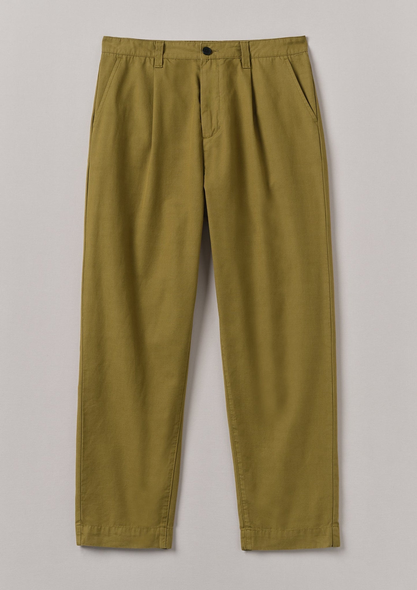 Pantaloni in cotone con pieghe Otto | Verde oliva caldo