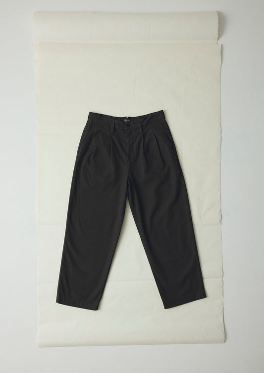 Pantaloni a gamba larga in tela di cotone Bill | Nero morbido