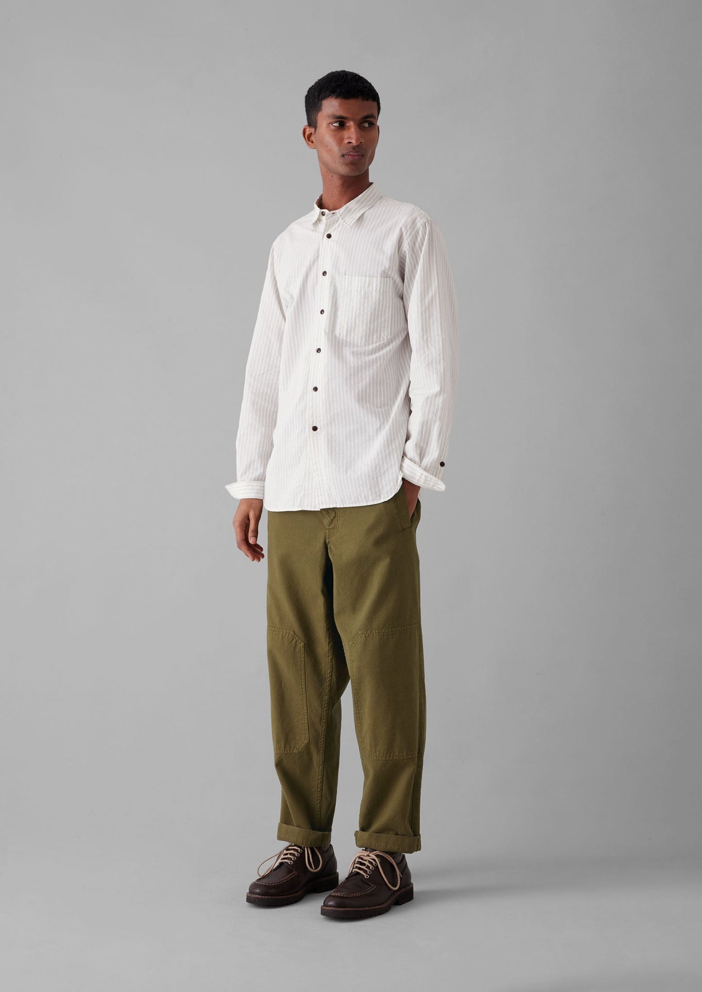 Camicia a righe jacquard | Shale Stone