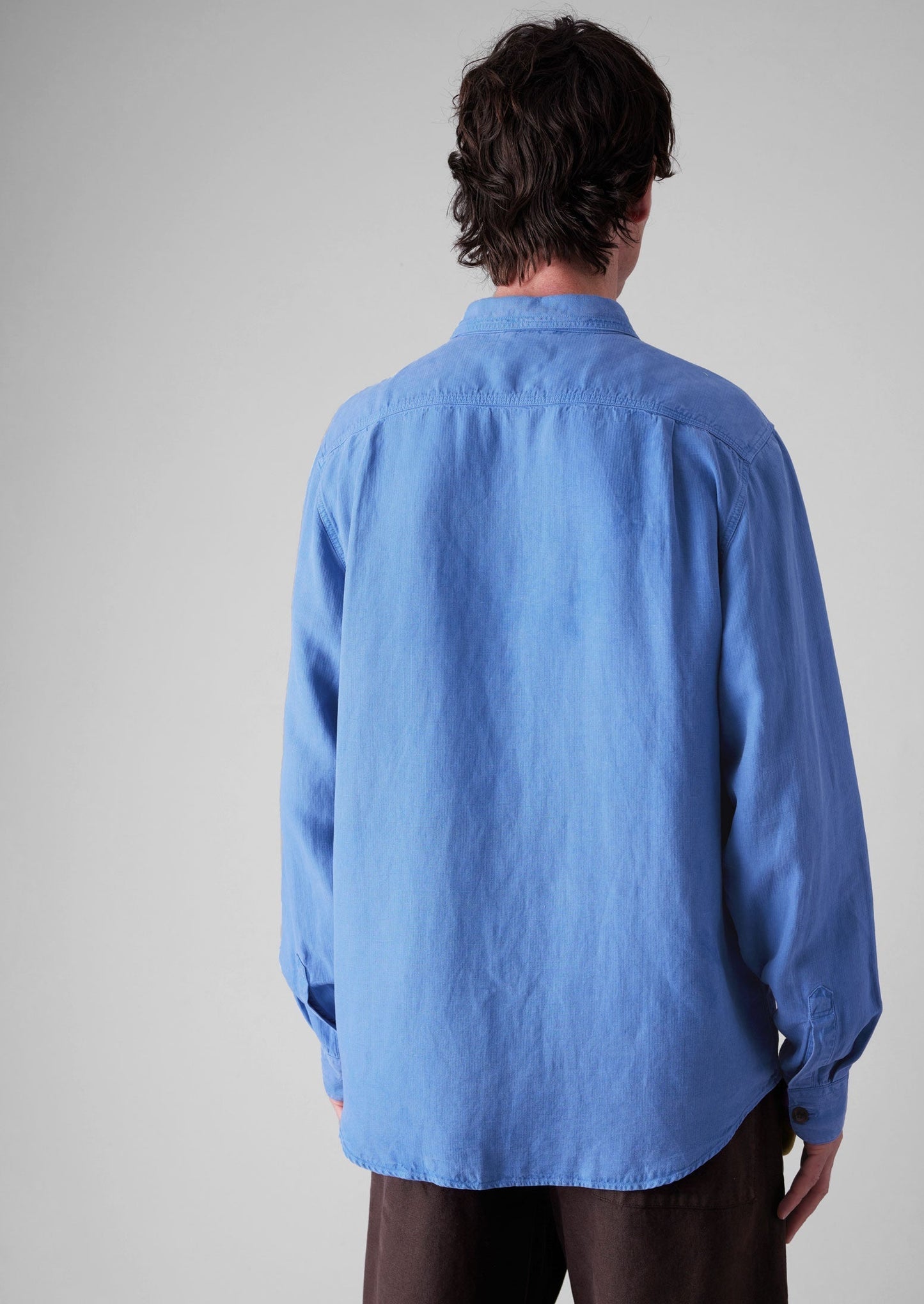 Camicia con tasca applicata tinta in capo | Baja Blue
