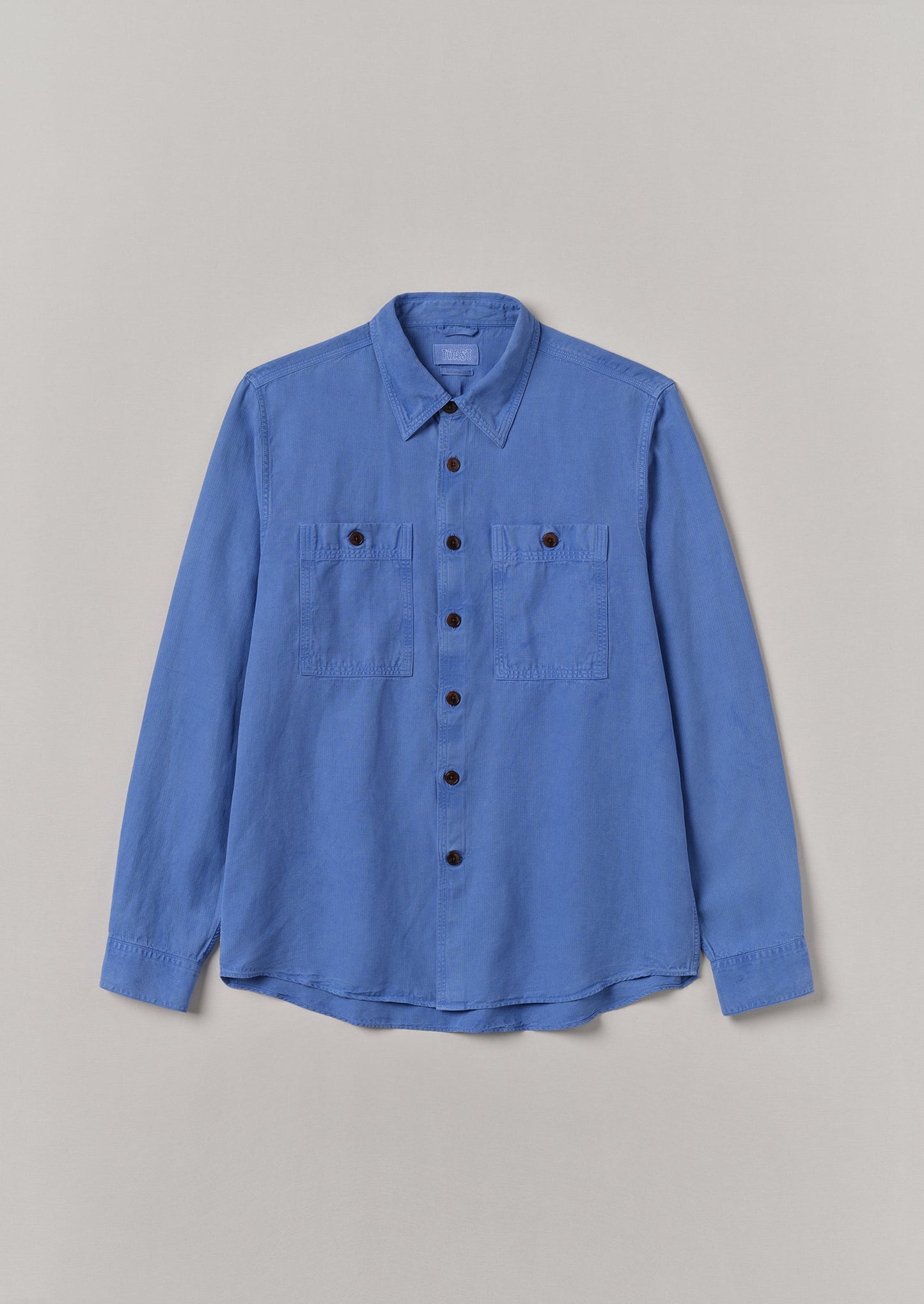 Camicia con tasca applicata tinta in capo | Baja Blue