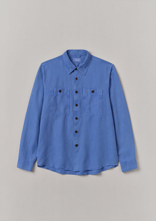 Camicia con tasca applicata tinta in capo | Baja Blue
