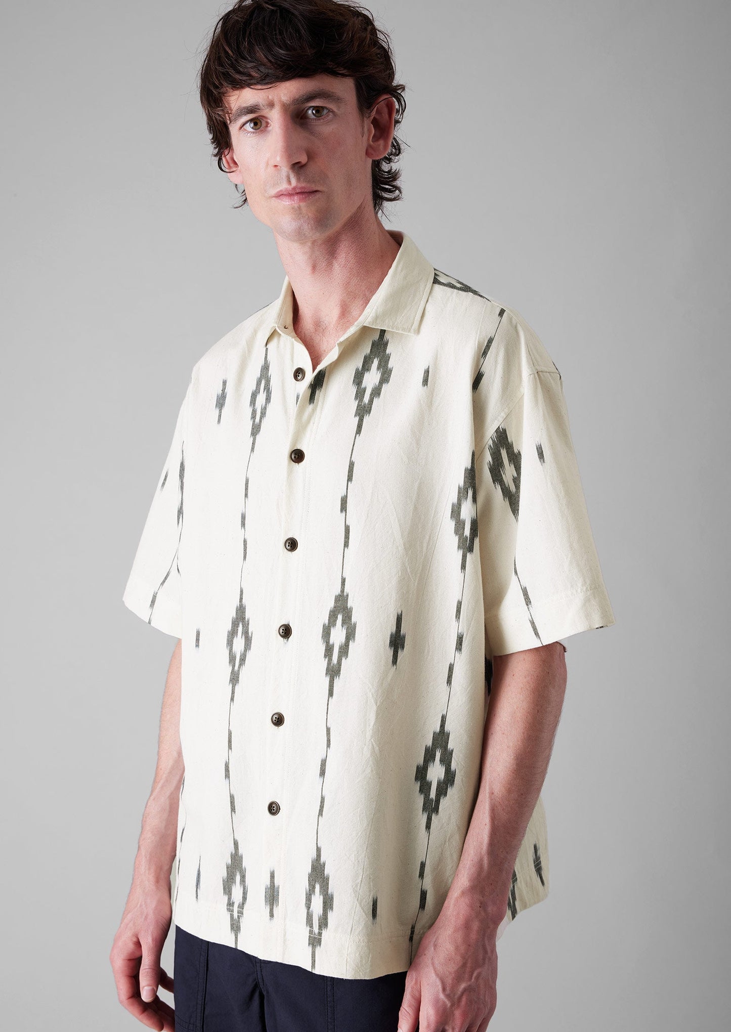 Camicia Kite Ikat | Blu navy/Ecru