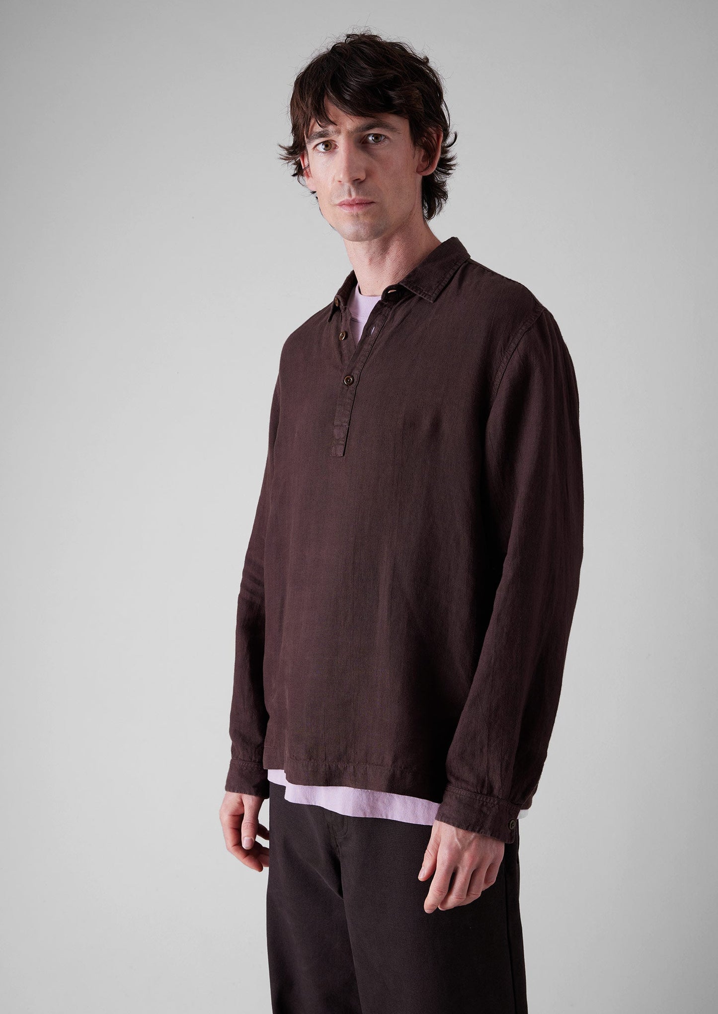 Camicia in lino con mezza abbottonatura | Rich Earth