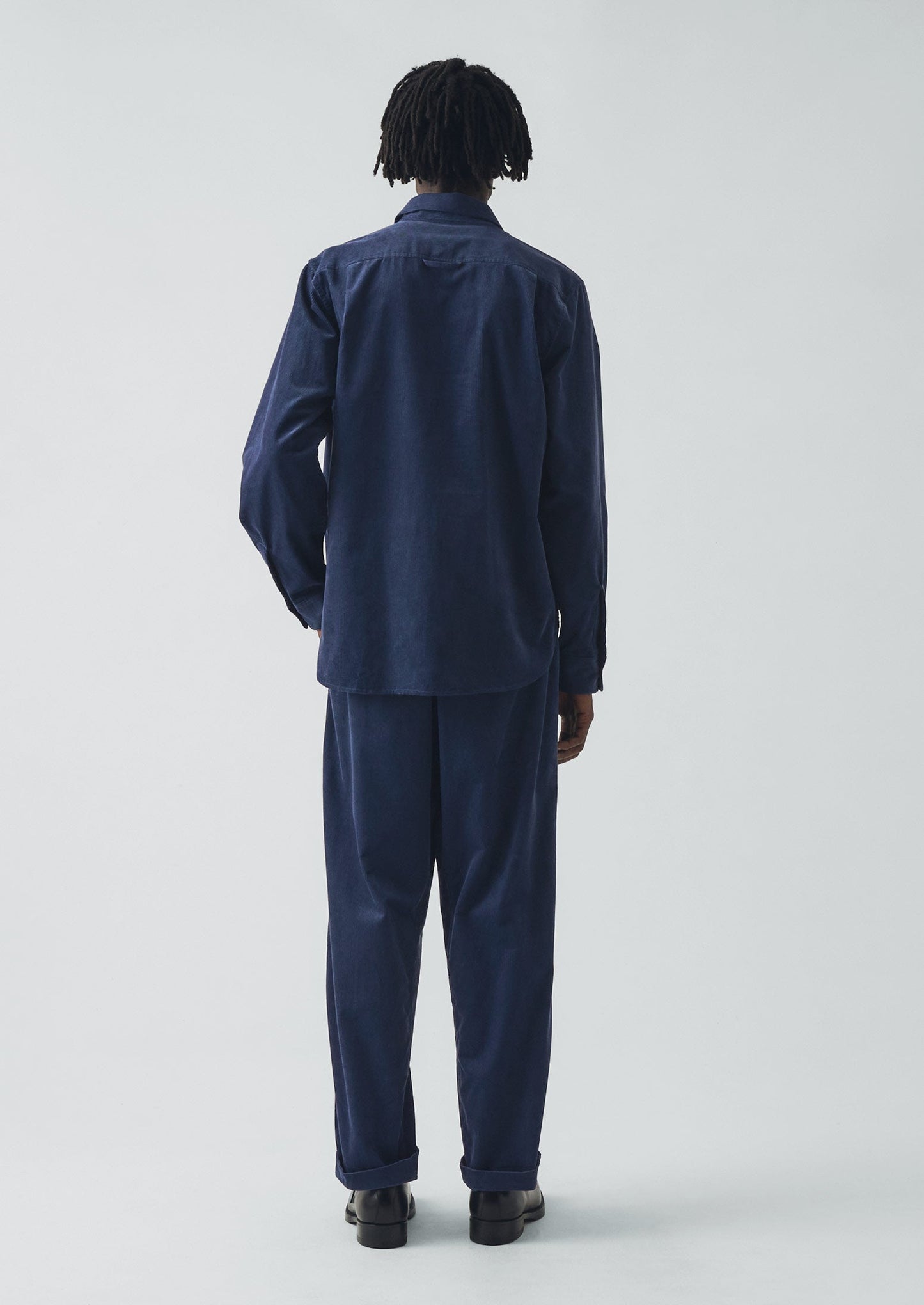 Camicia da lavoro in velluto a coste biologico | Blu denim