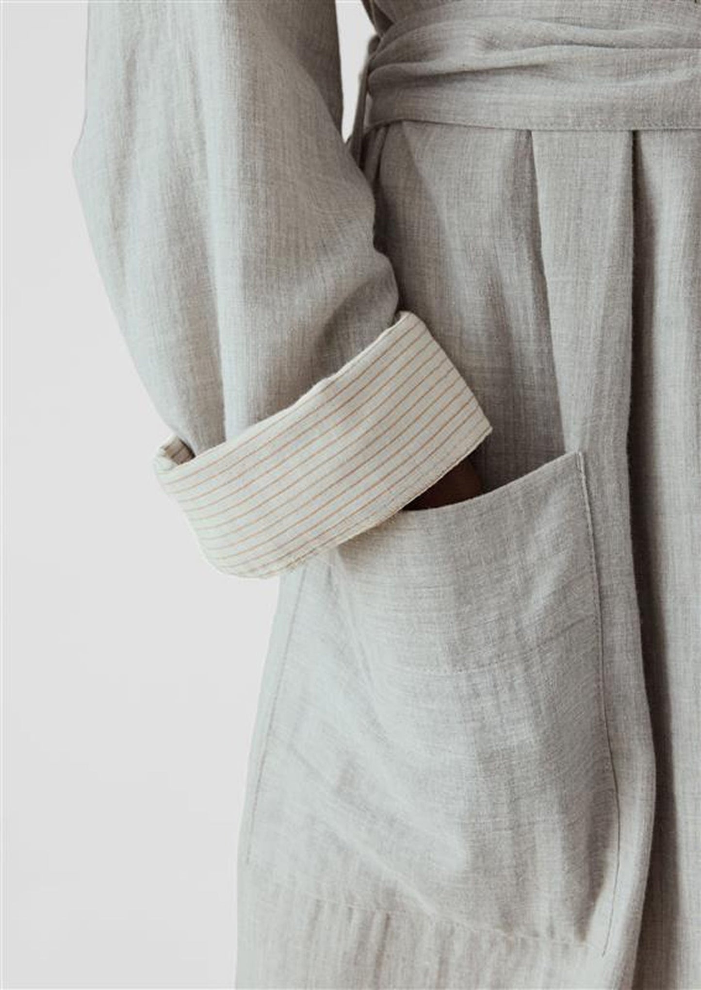 Abito in morbido cotone double face | Grigio melange/argilla morbida