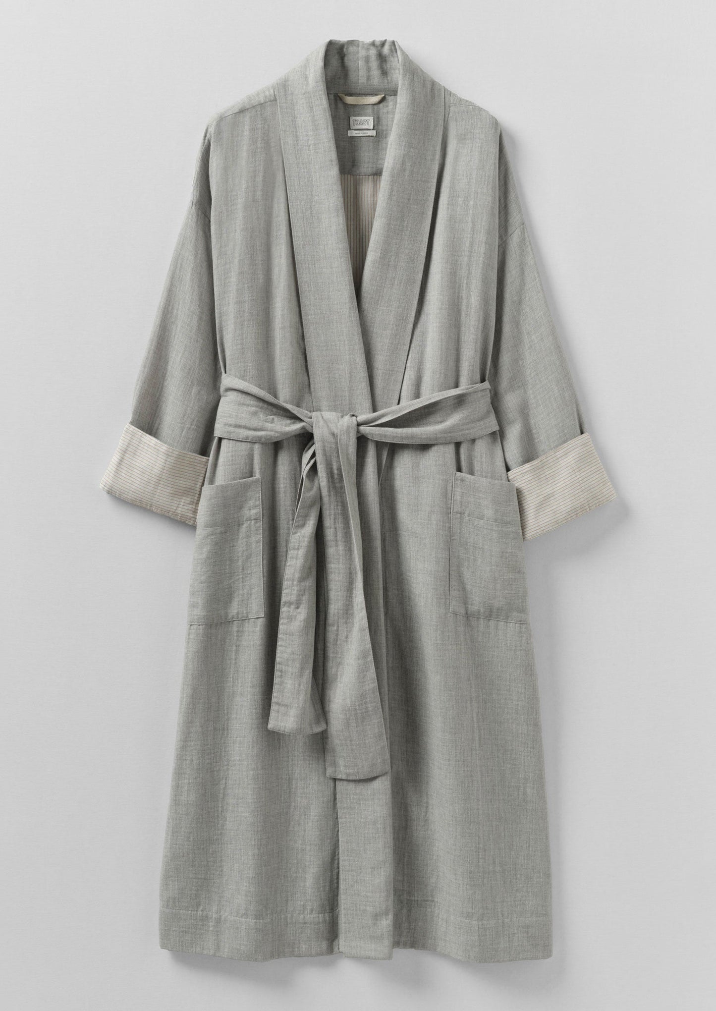 Abito in morbido cotone double face | Grigio melange/argilla morbida