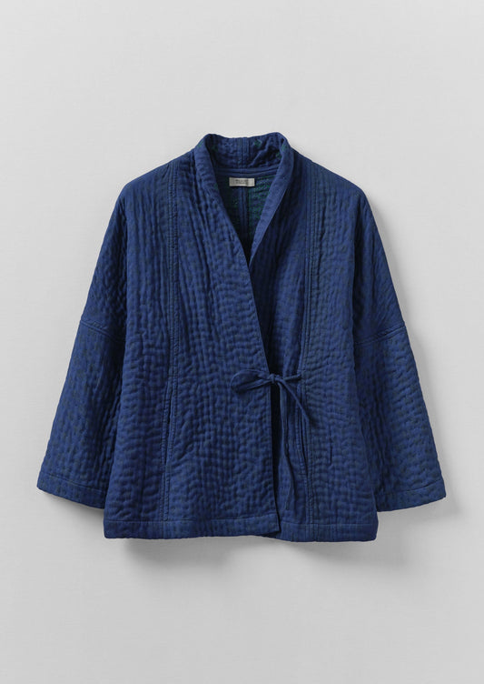 Giacca Kantha riutilizzata e tinta | Blu Provenza