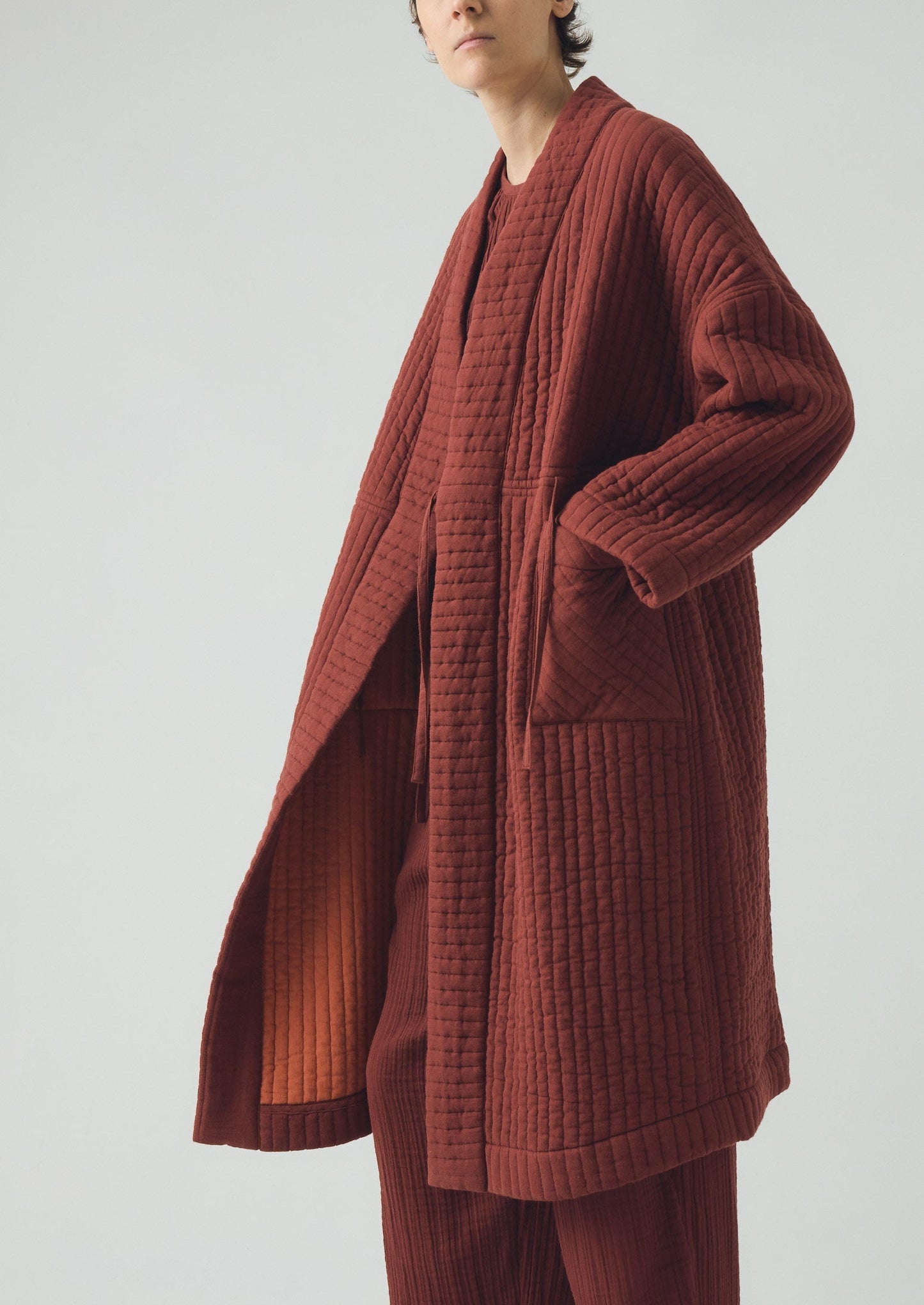 Abito in cotone trapuntato | Deep Berry