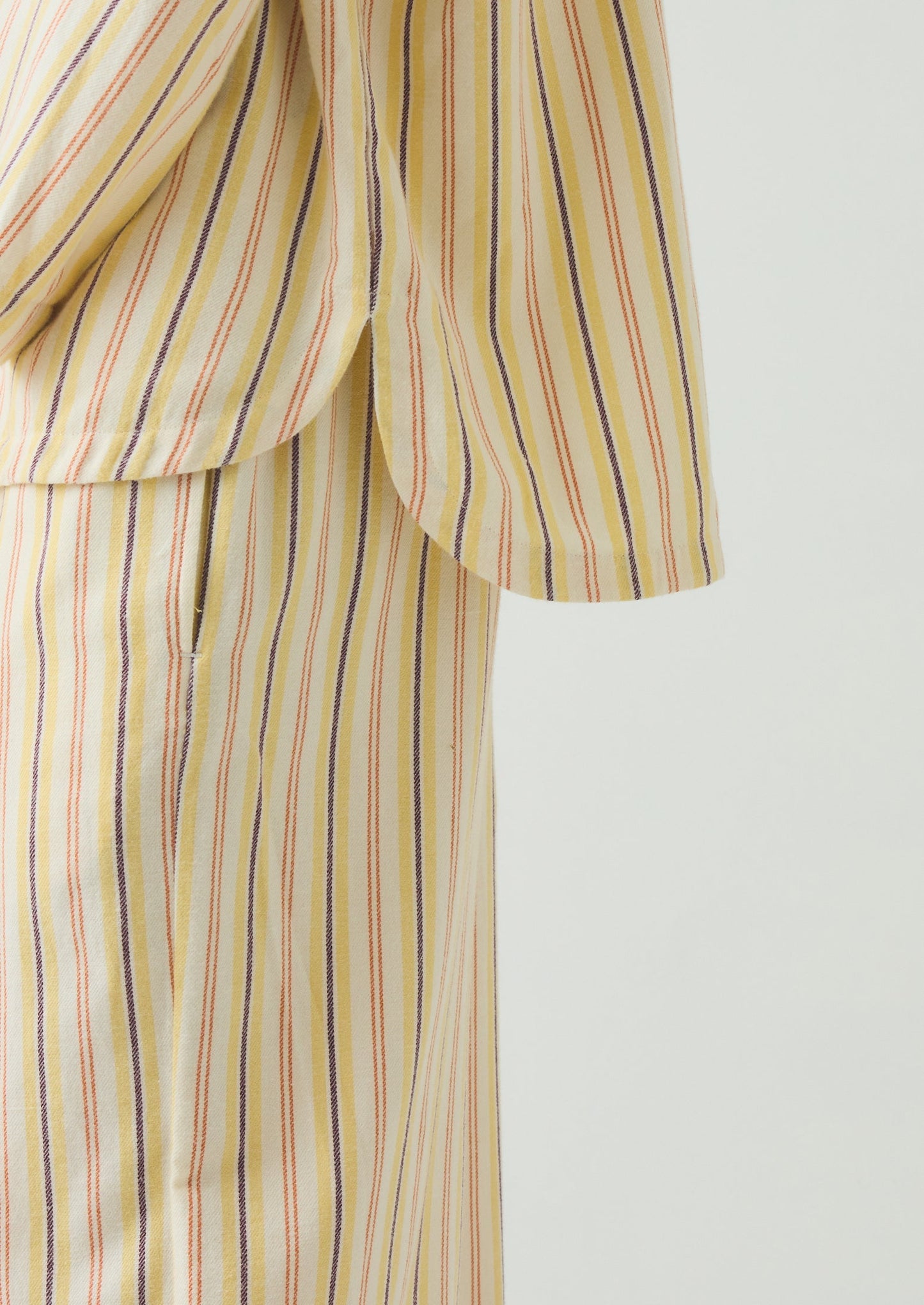 Pigiama in flanella a righe decorative | Ecru/Corn