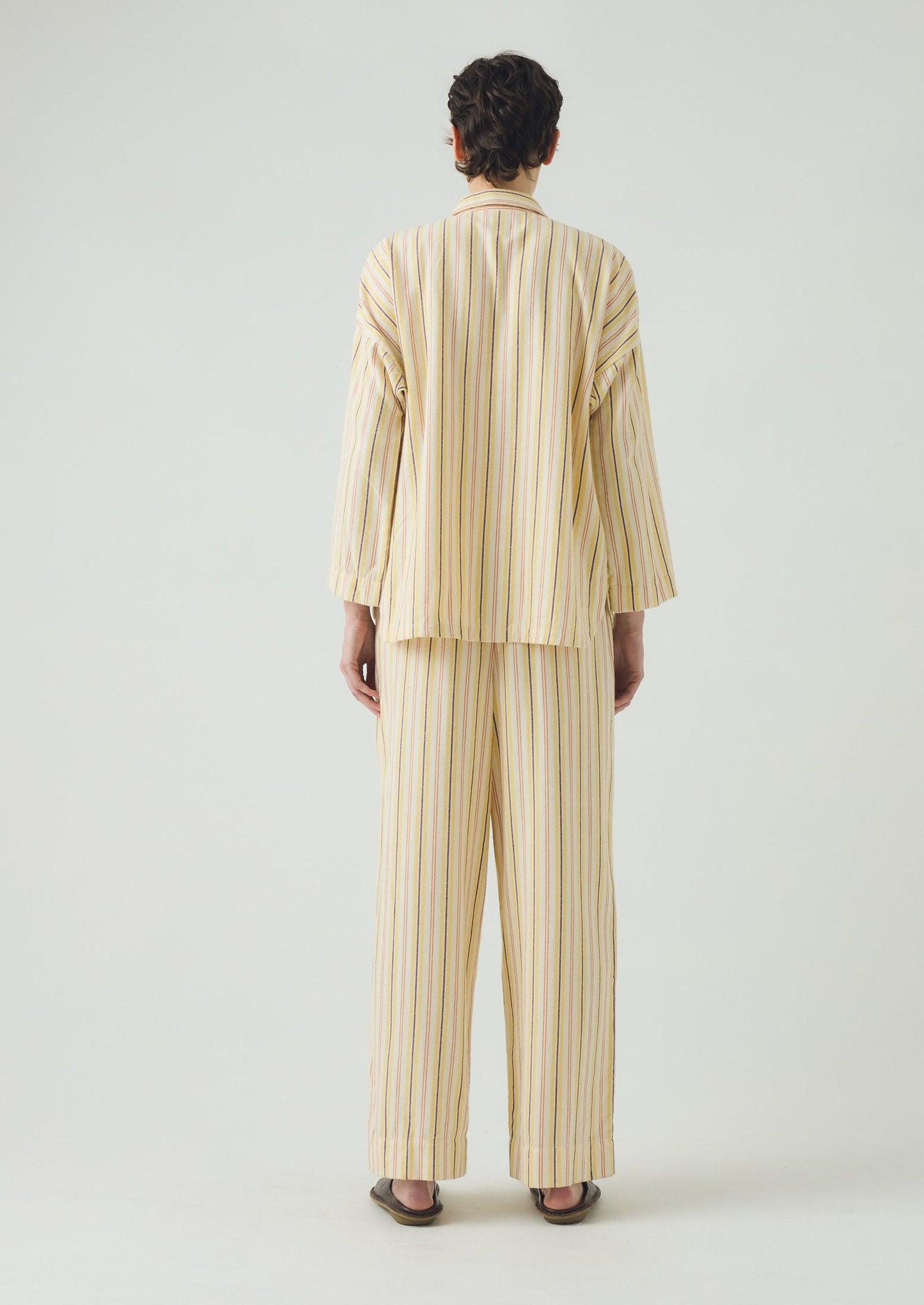 Pigiama in flanella a righe decorative | Ecru/Corn