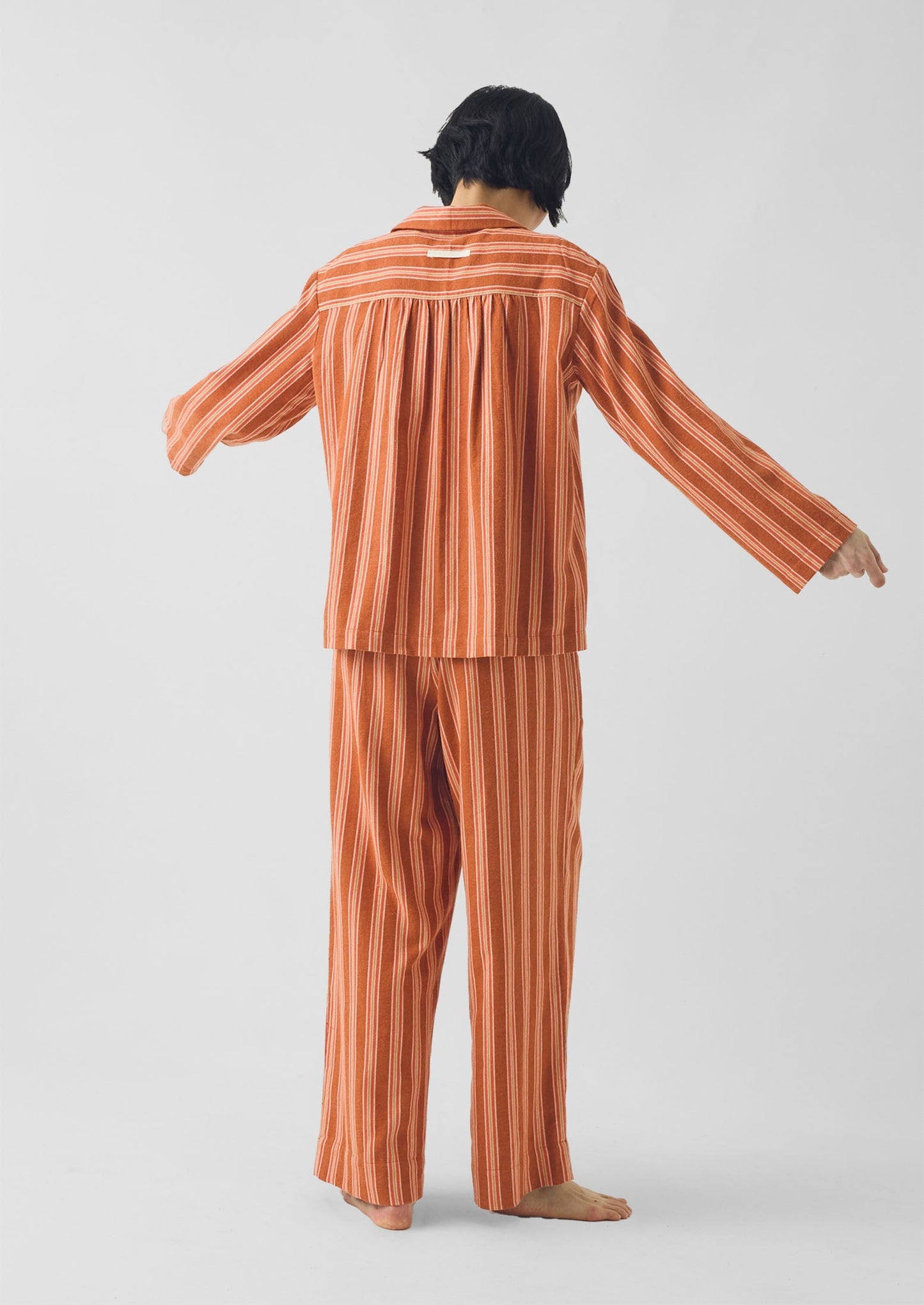 Pigiama in flanella a righe Forte | Auburn/Nasturzio