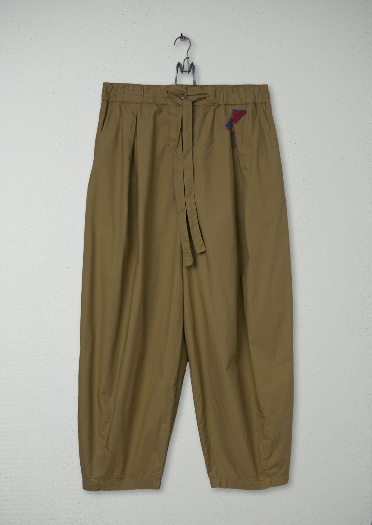 Pantaloni in popeline di cotone rinnovato con pieghe, taglia 12 (52) | Talpa