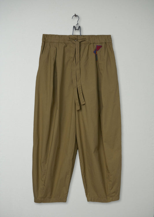 Pantaloni in popeline di cotone rinnovato con pieghe, taglia 12 (52) | Talpa