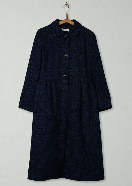 Cappotto in tweed di lana e lino riciclato taglia 6 (047) | Indaco