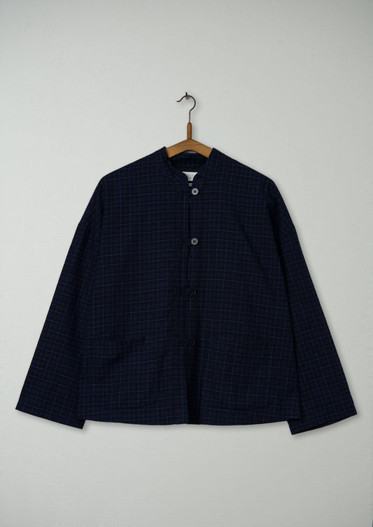 Giacca in cotone e lino riciclata, taglia 6 (141) | Blu navy