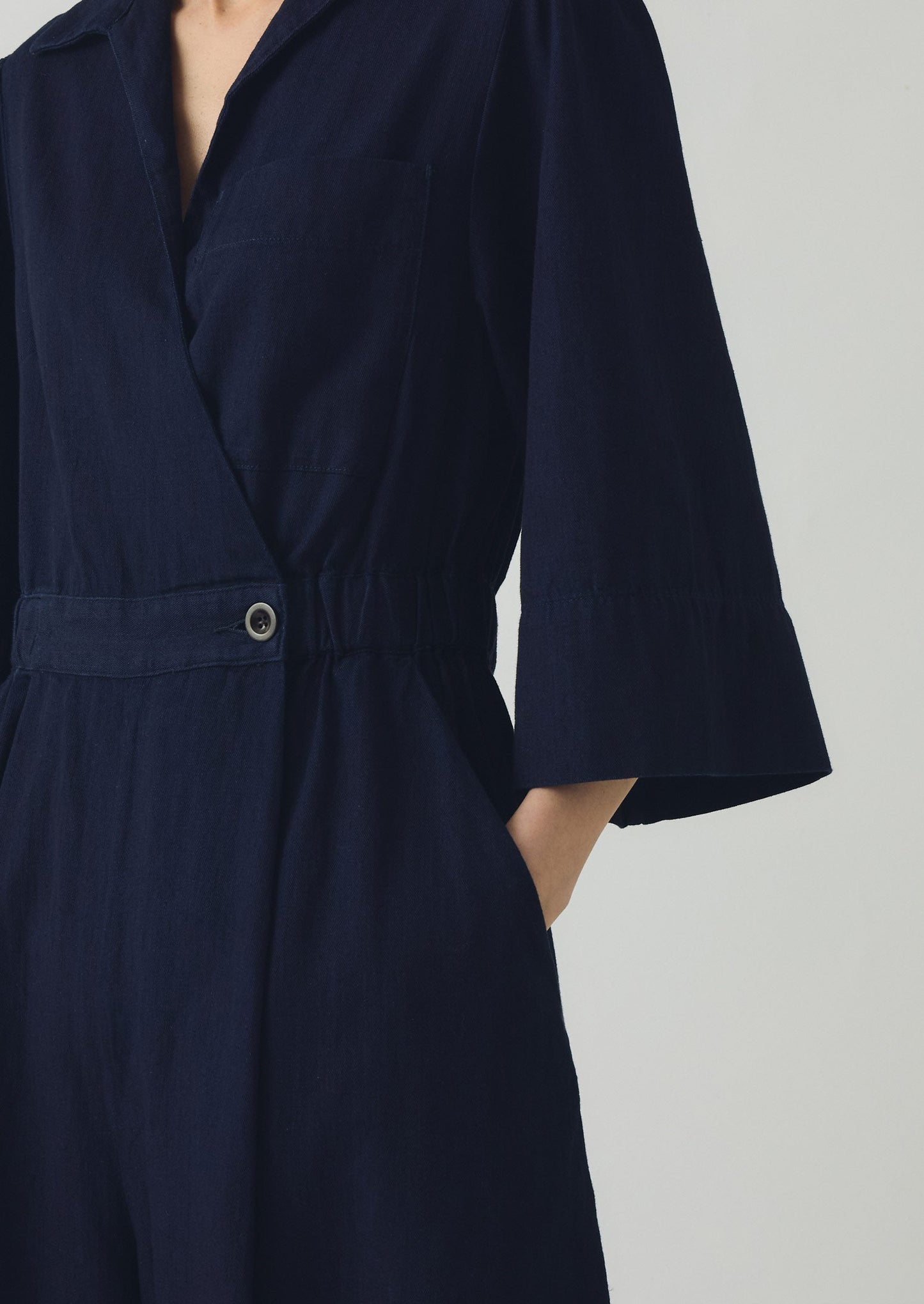 Tuta culotte in twill indaco | Indaco