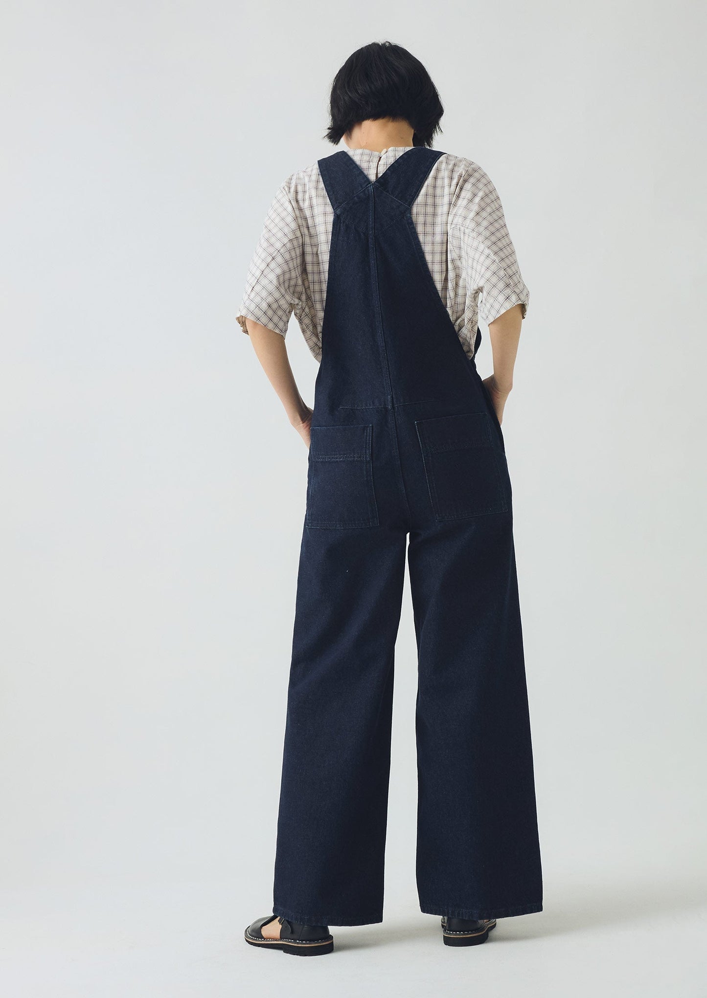 Salopette in denim con tasche applicate | Indaco