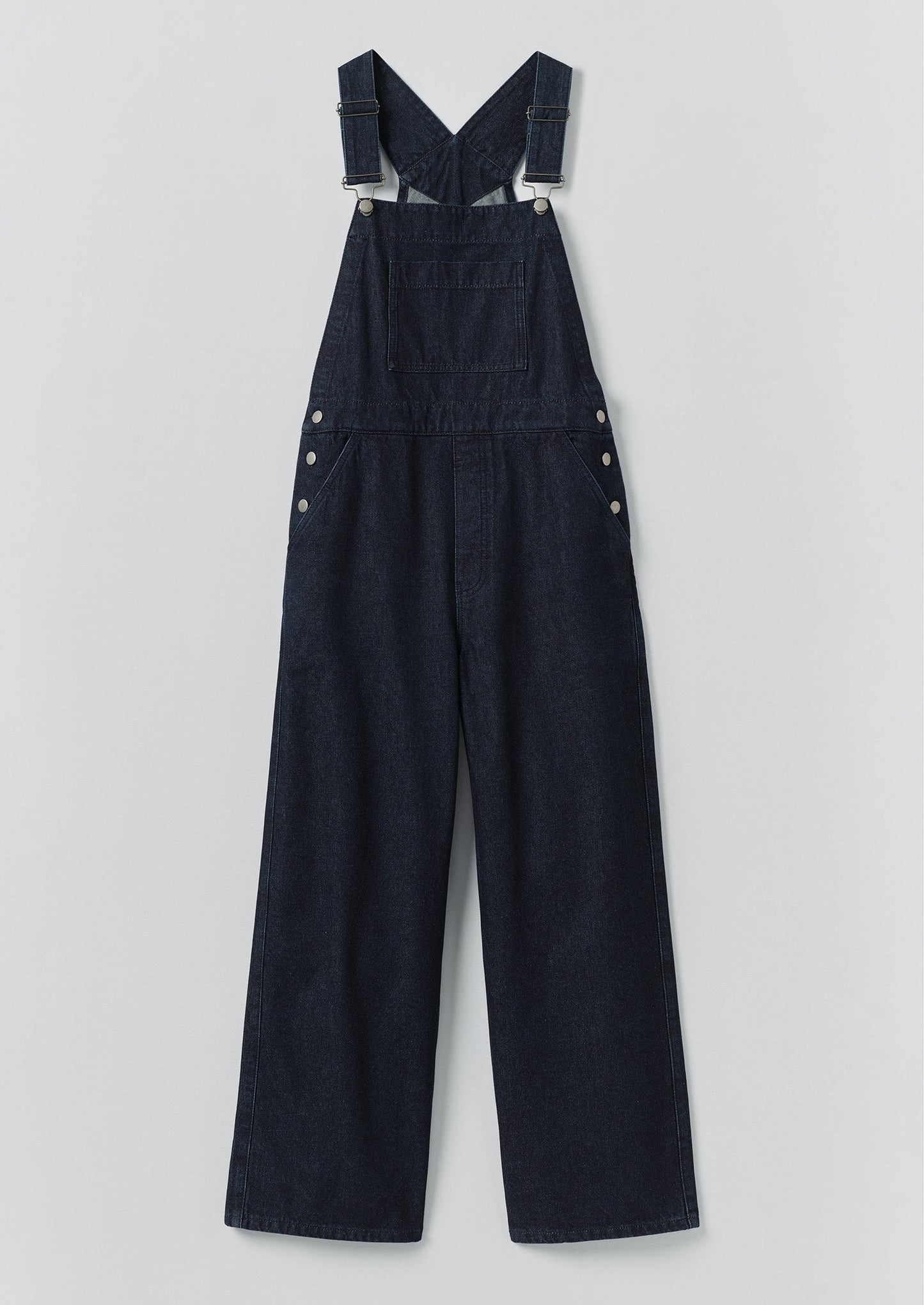 Salopette in denim con tasche applicate | Indaco