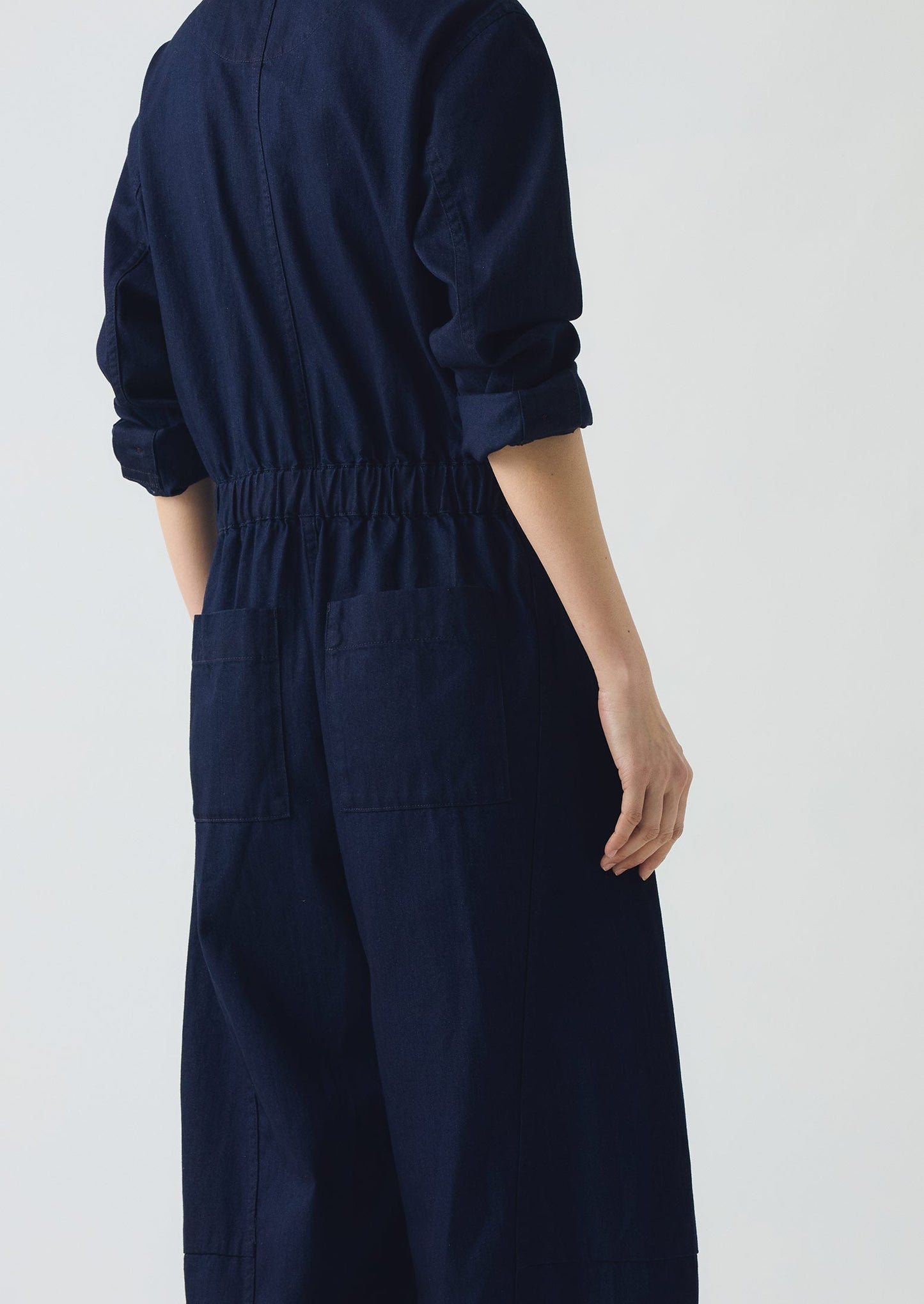 Tuta in twill di cotone con mezza patta | Indaco