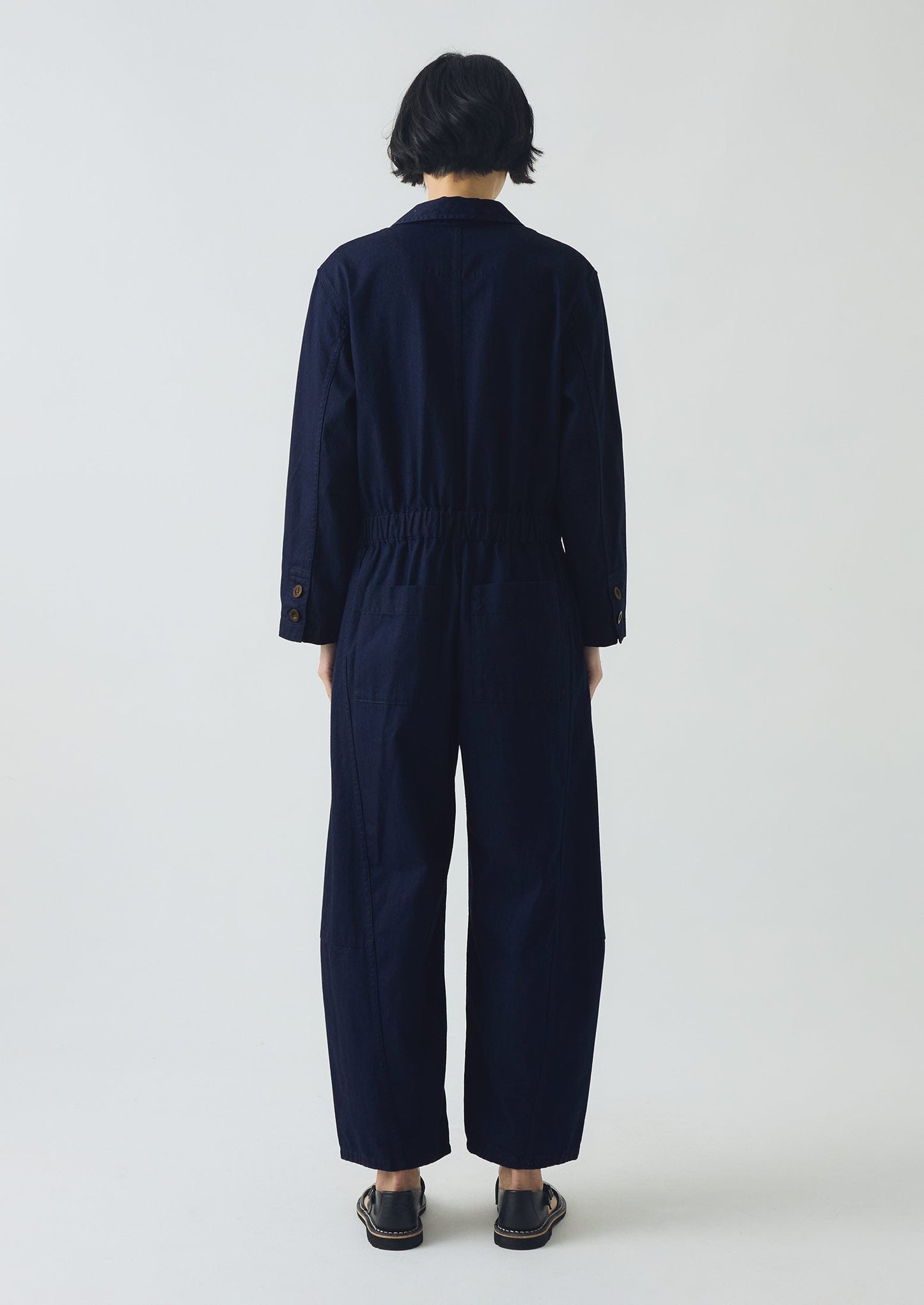 Tuta in twill di cotone con mezza patta | Indaco