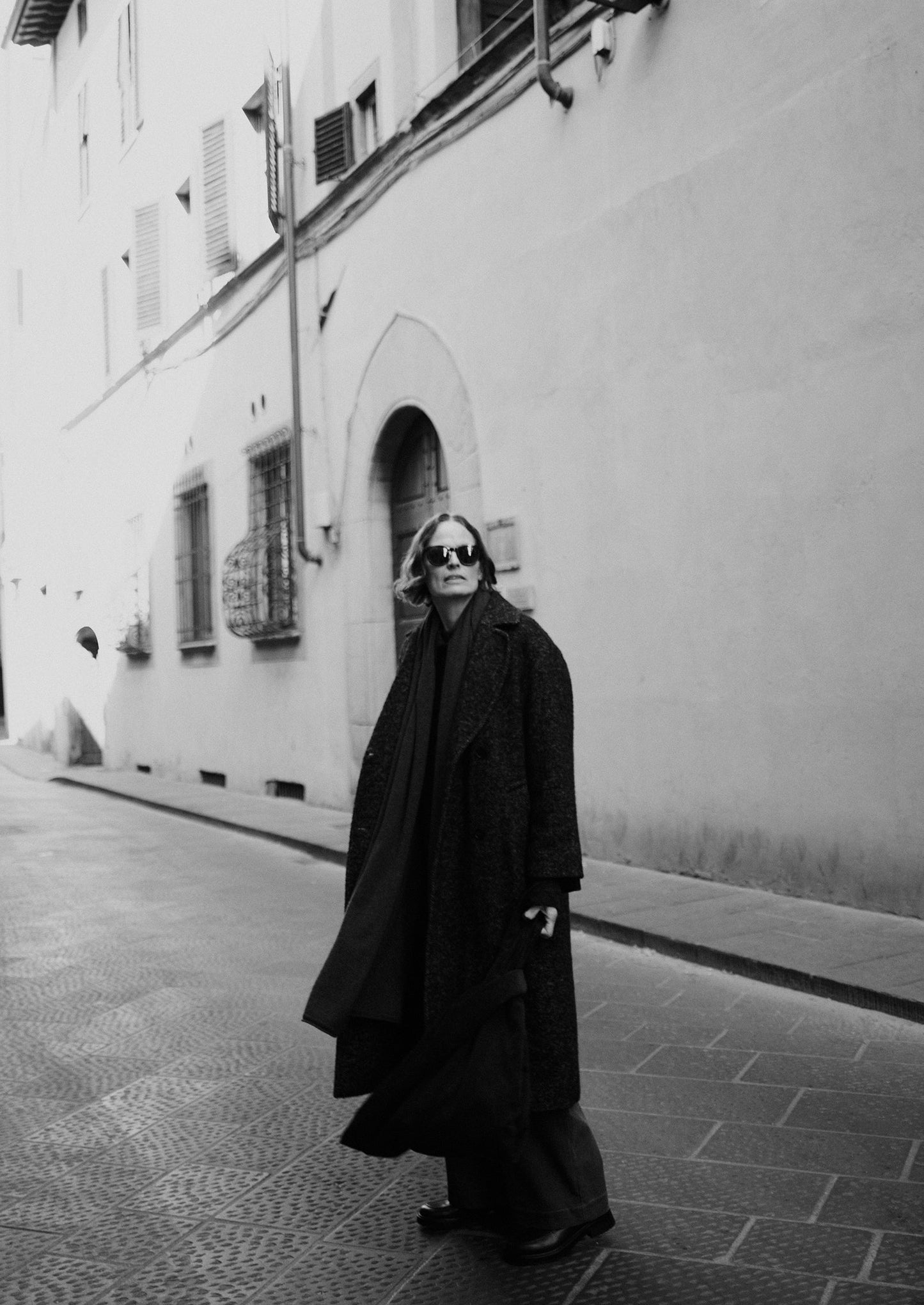 Cappotto in tweed di lana a spina di pesce | Marrone/Nero