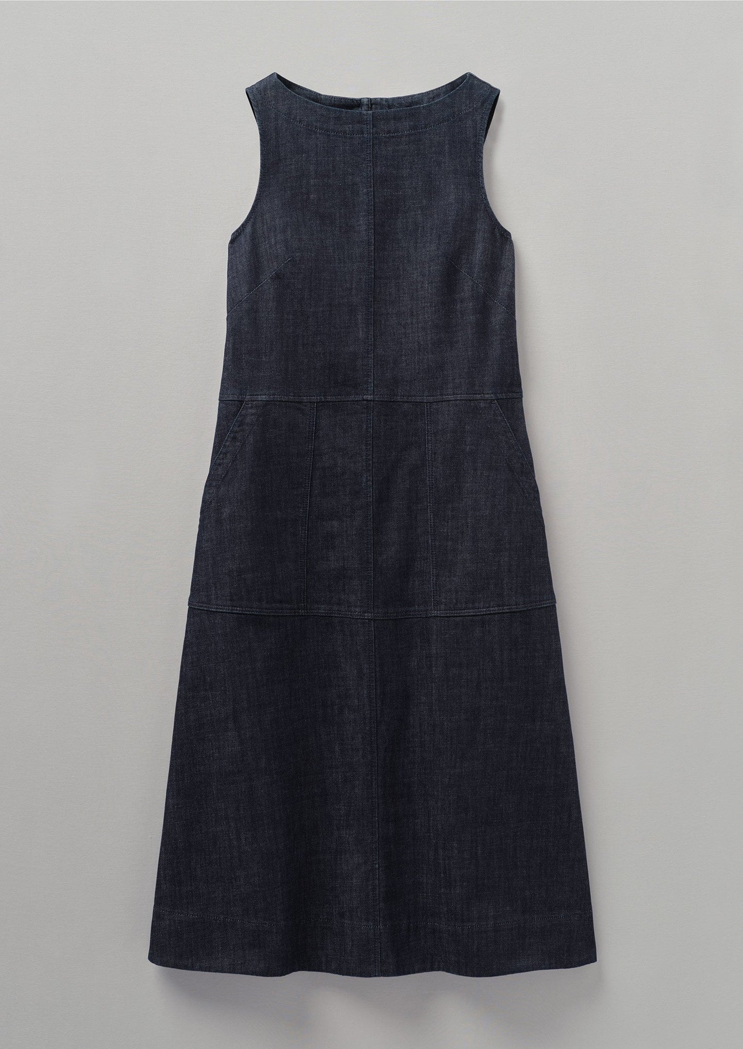 Abito in denim indaco biologico a pannelli | Indaco