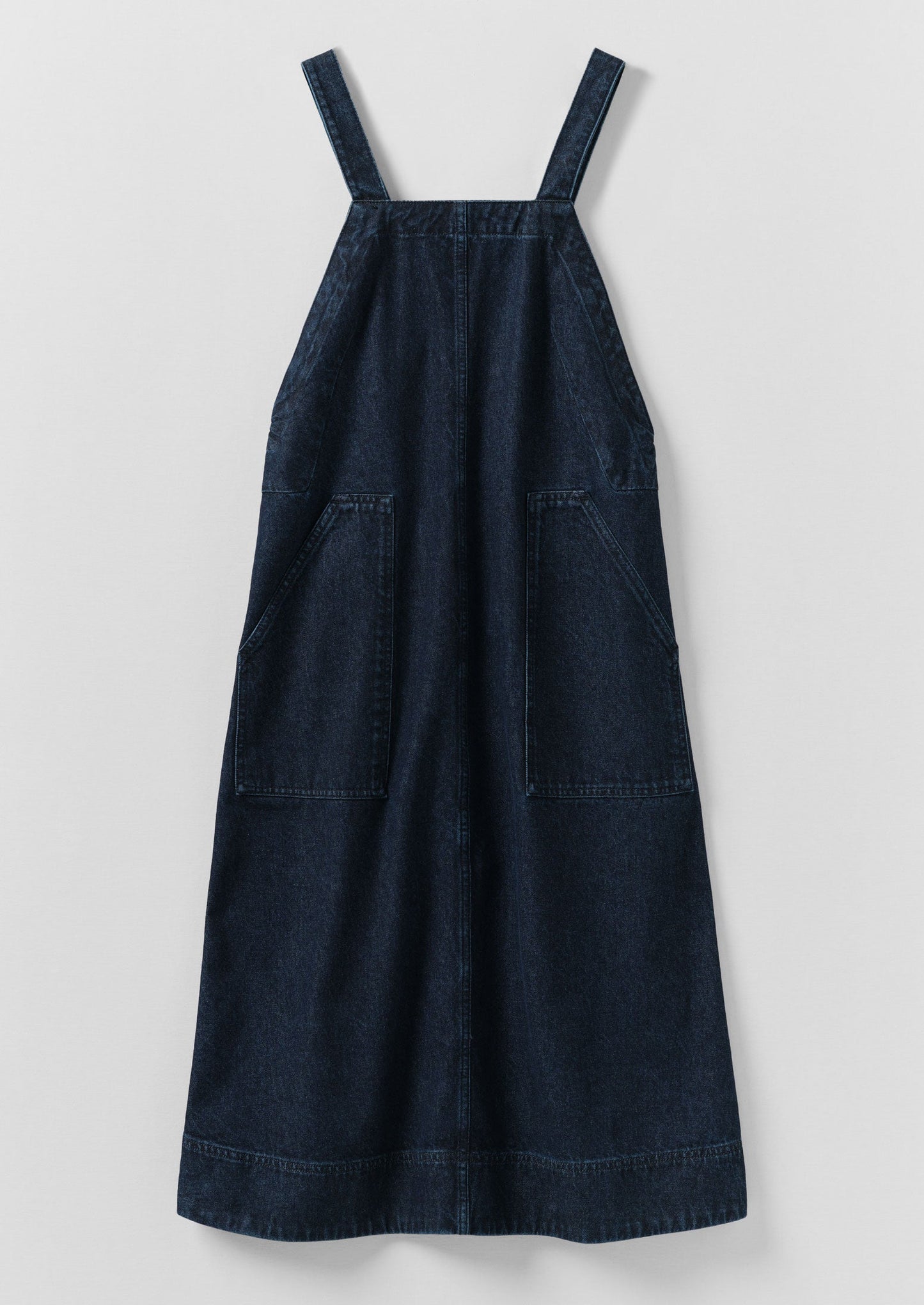Abito salopette in denim con tasche applicate | Indaco