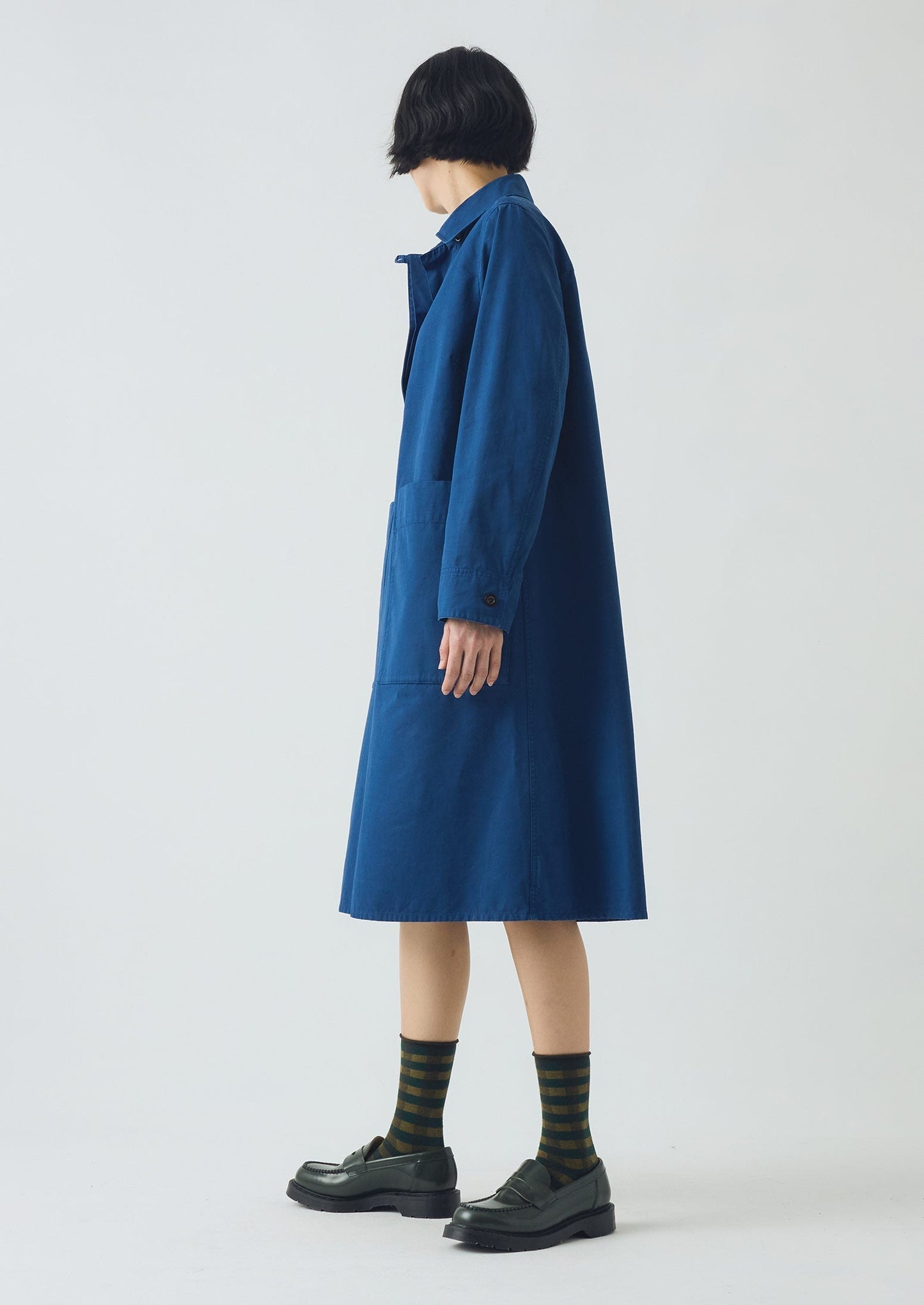 Abito tunica da lavoro in cotone | Blu cobalto