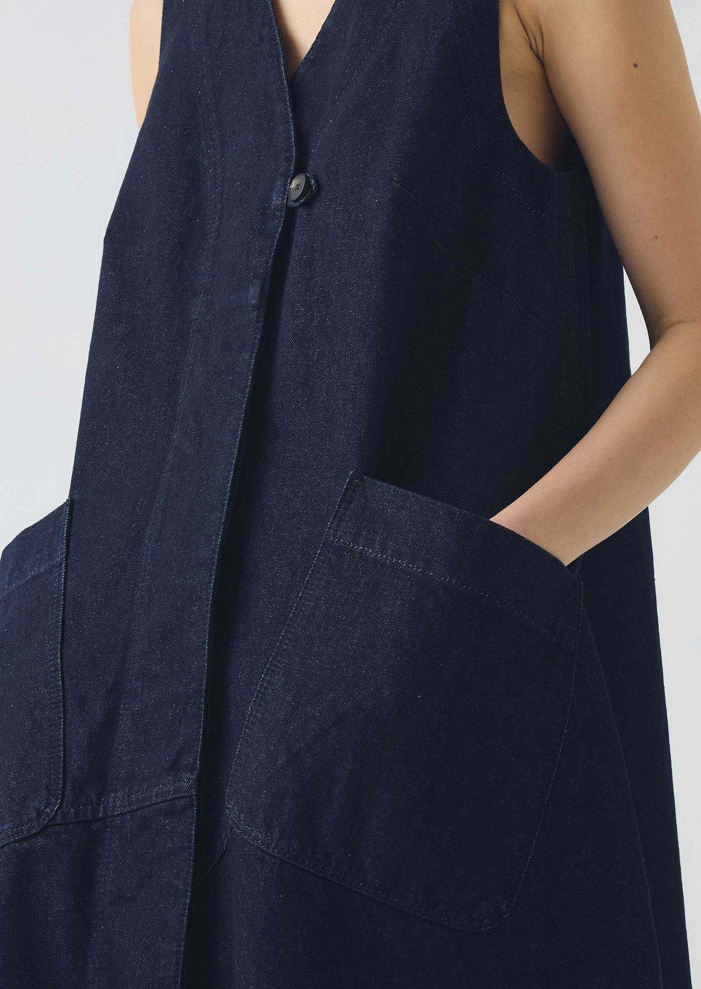 Abito tunica in denim a trapezio | Indaco