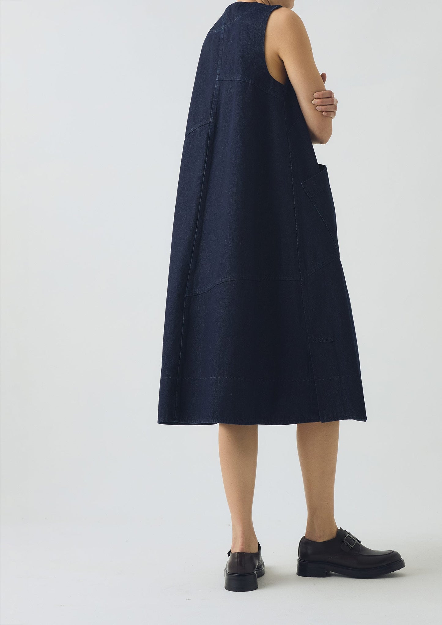 Abito tunica in denim a trapezio | Indaco