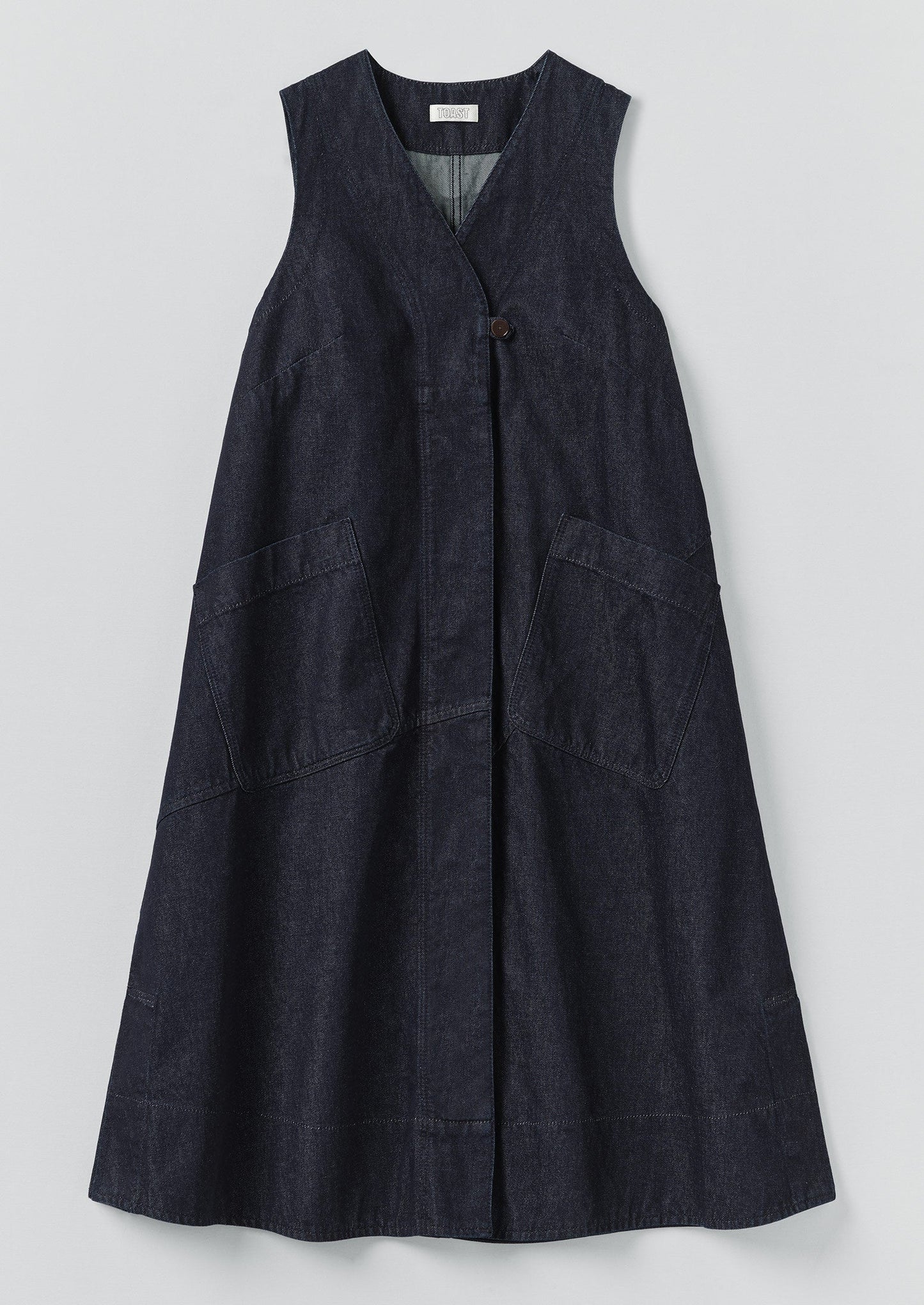 Abito tunica in denim a trapezio | Indaco