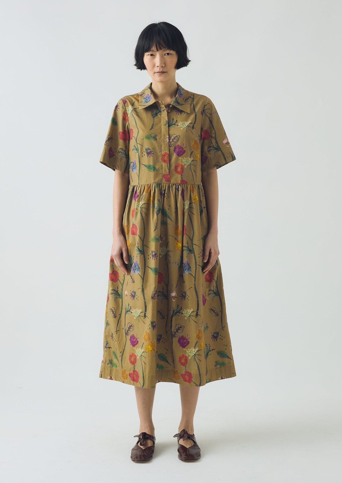 Abito camicia in cotone con stampa floreale Archivist | Cumino