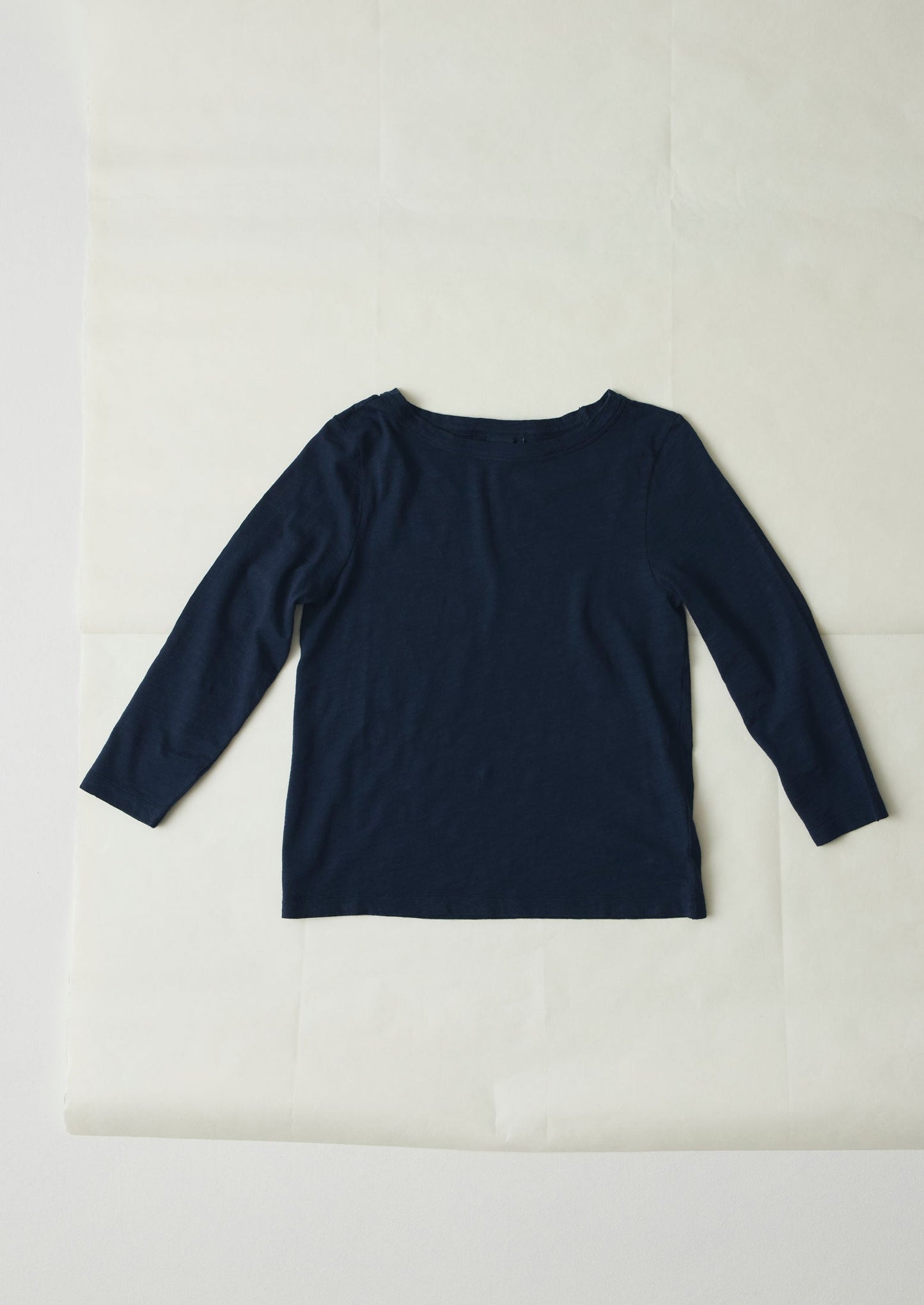 Maglietta Lia in cotone con scollo a barca | Blu navy scuro