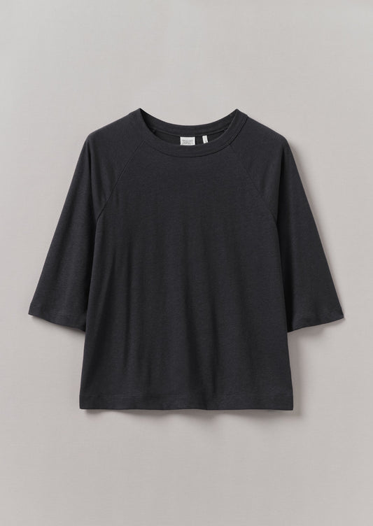 Maglietta raglan in cotone e canapa | Ardesia