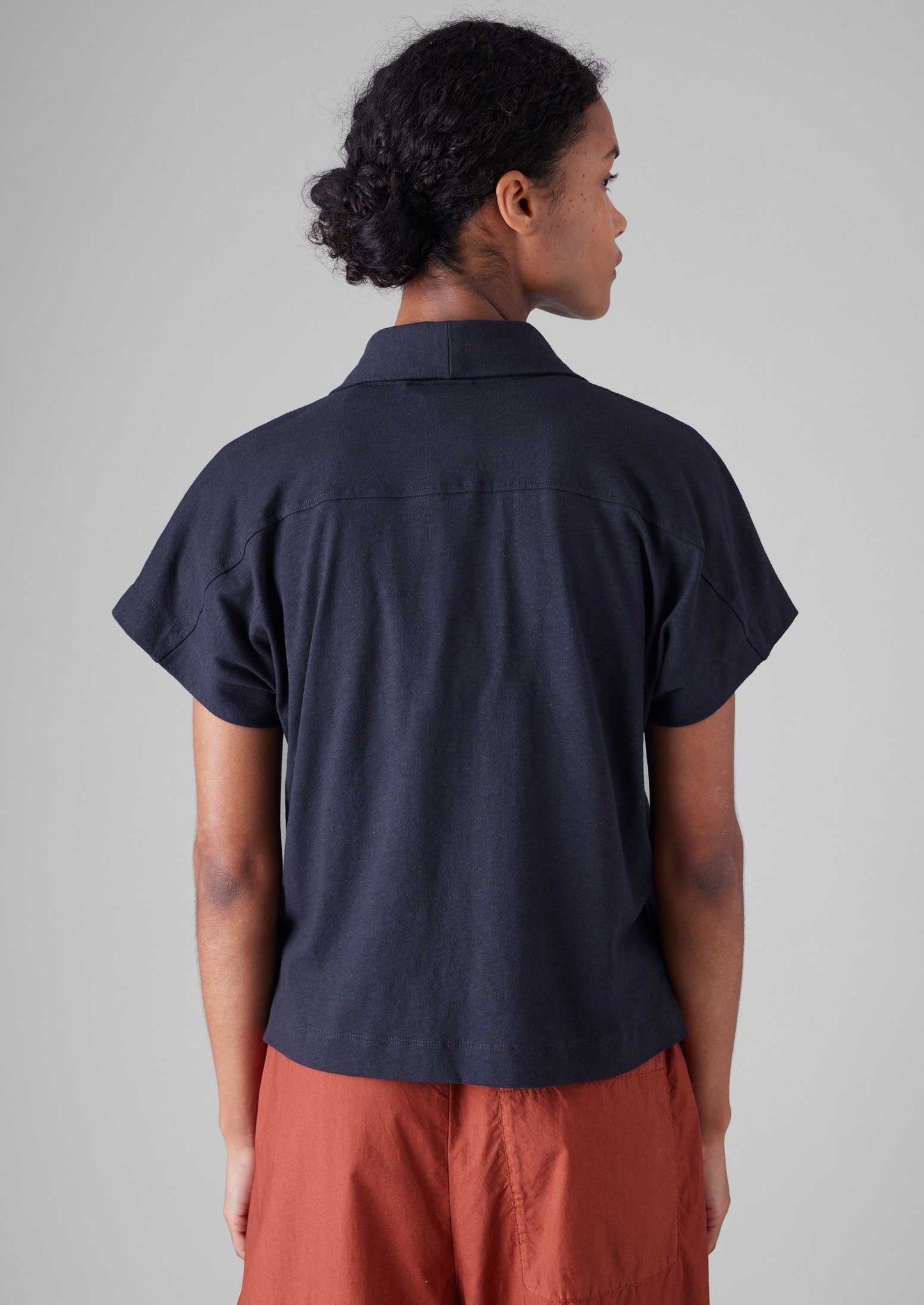 Camicia in jersey di cotone e canapa | Ardesia