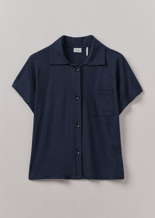 Camicia in jersey di cotone e canapa | Ardesia