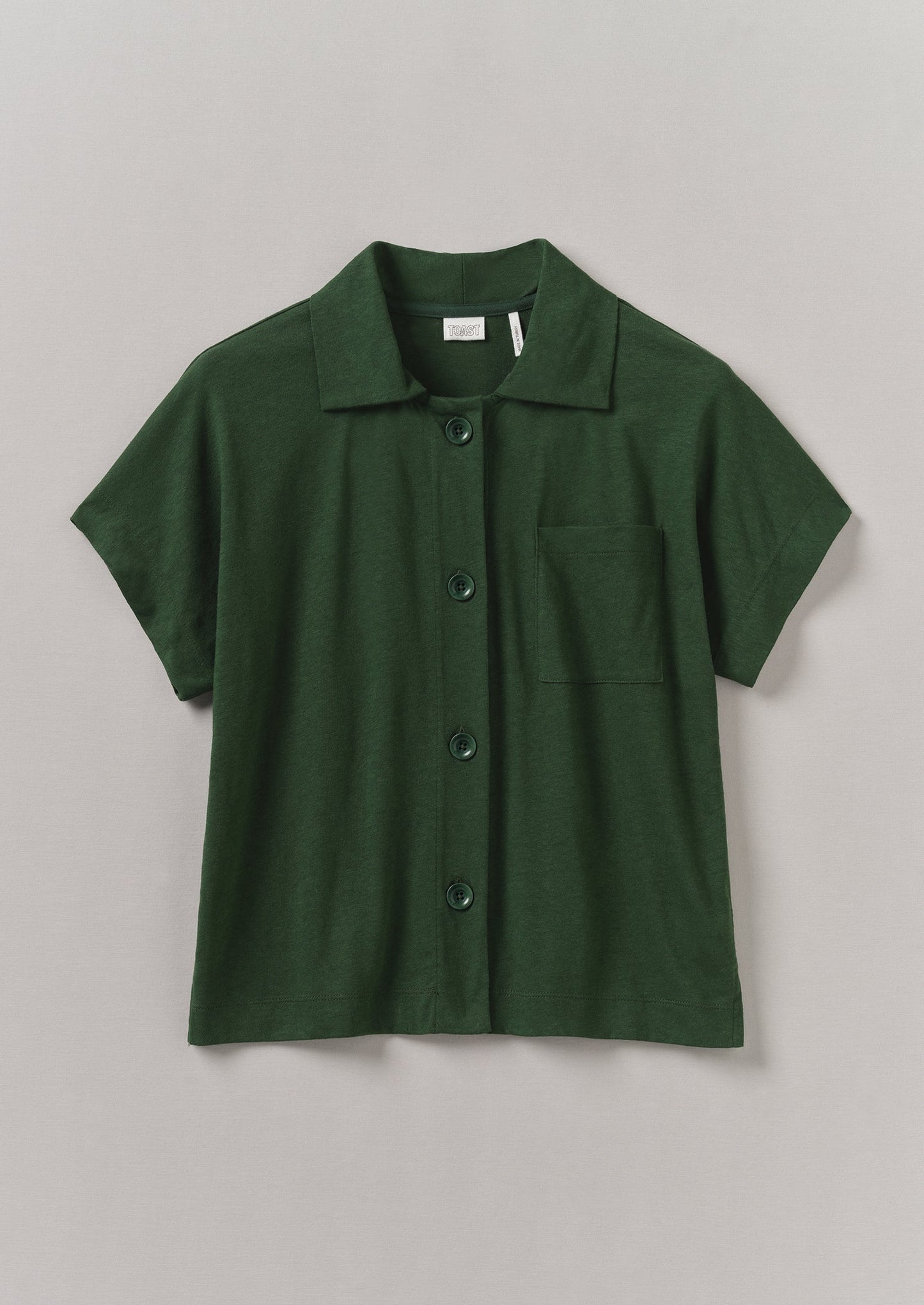 Camicia in jersey di cotone e canapa | Verde washi
