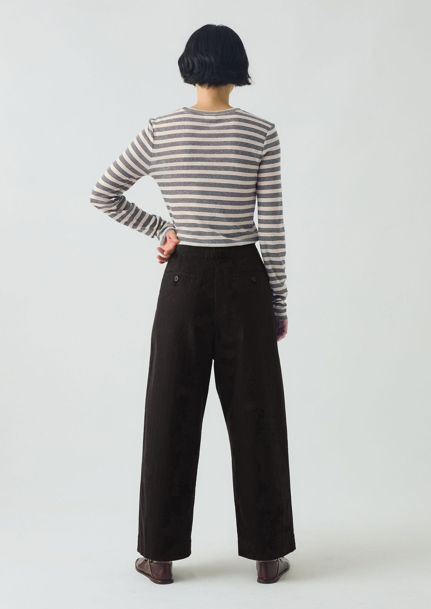Maglietta Agnes Stripe Wool Lyocell | Crema/Nero