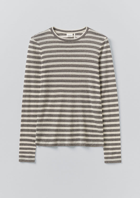 Maglietta Agnes Stripe Wool Lyocell | Crema/Nero